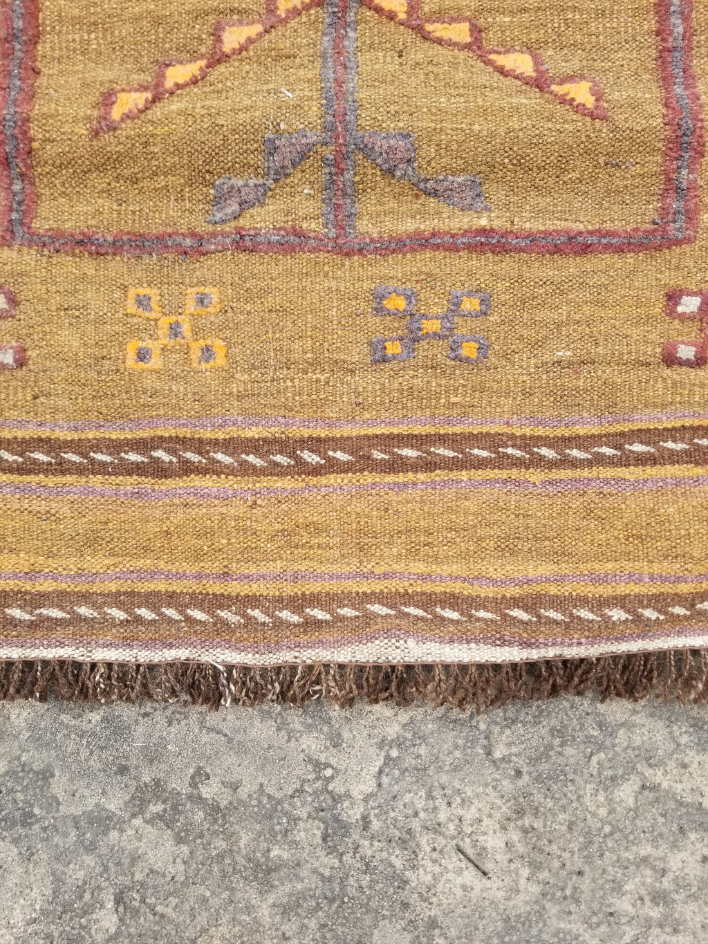 Antique Traditional Handmade Moroccan Wool Multicolor Kilim 122x74cm