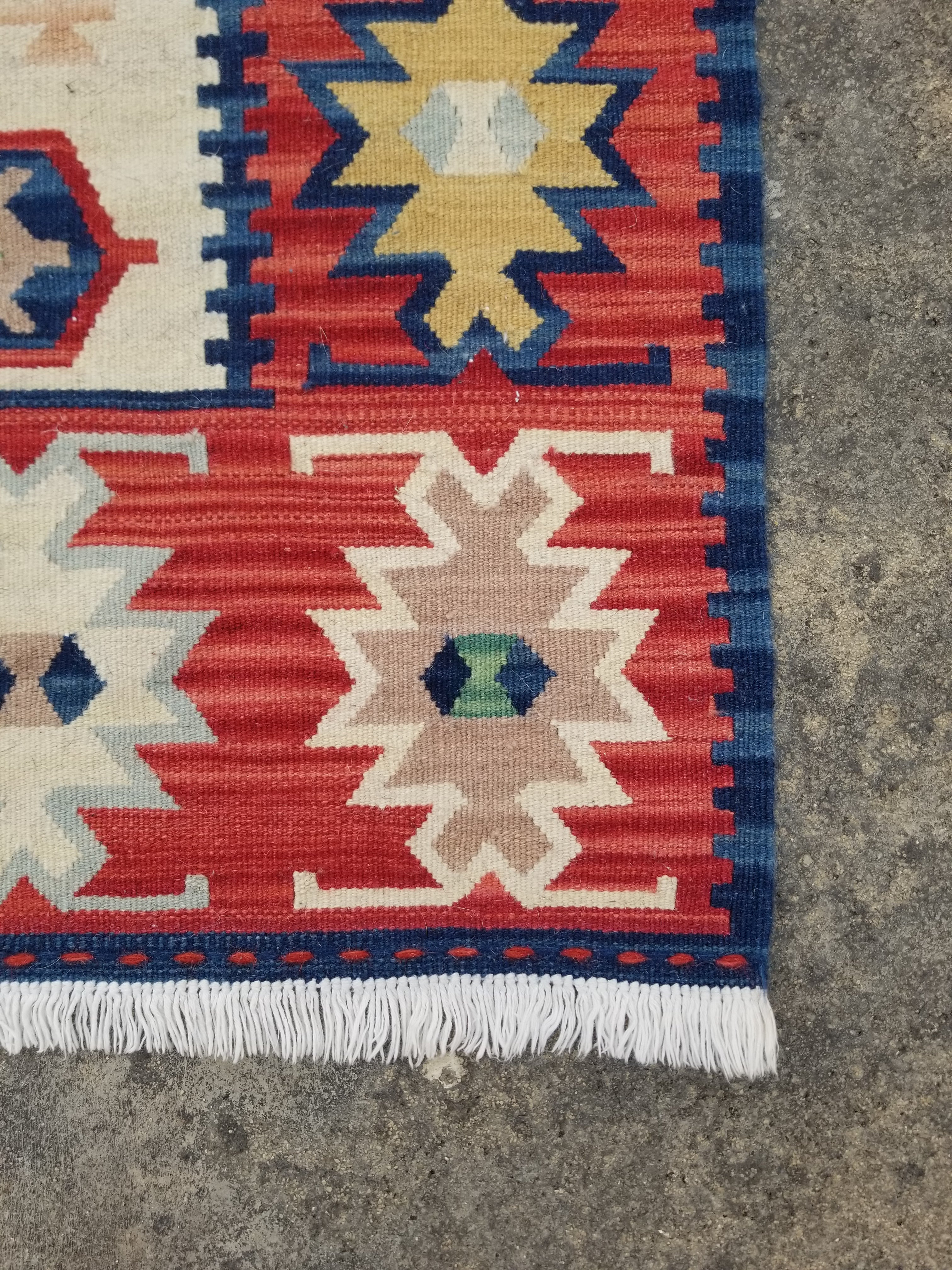 Vintage Traditional Handmade Turkish Anatolian Wool Multicolor Kilim 157x91cm