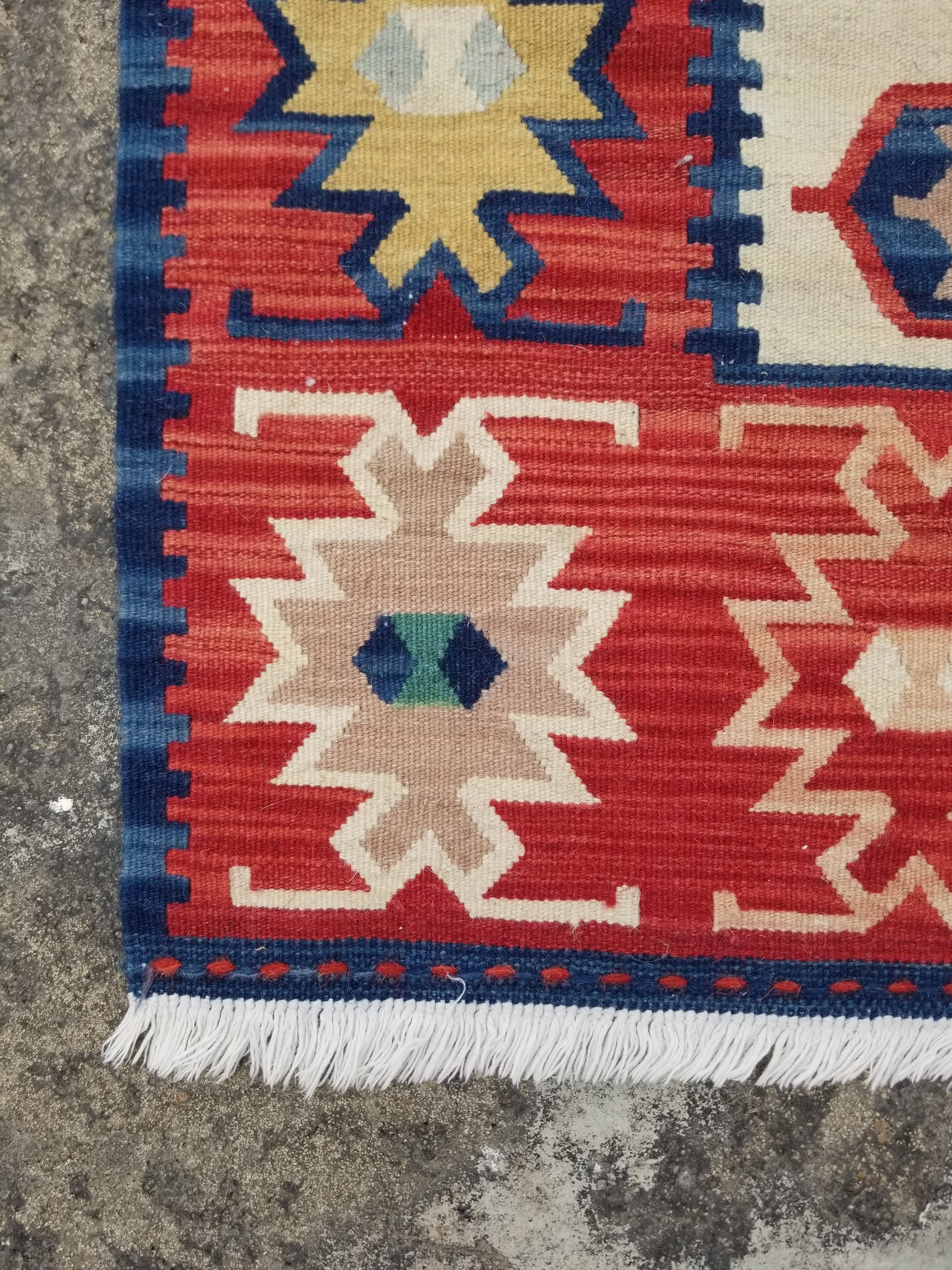 Vintage Traditional Handmade Turkish Anatolian Wool Multicolor Kilim 157x91cm