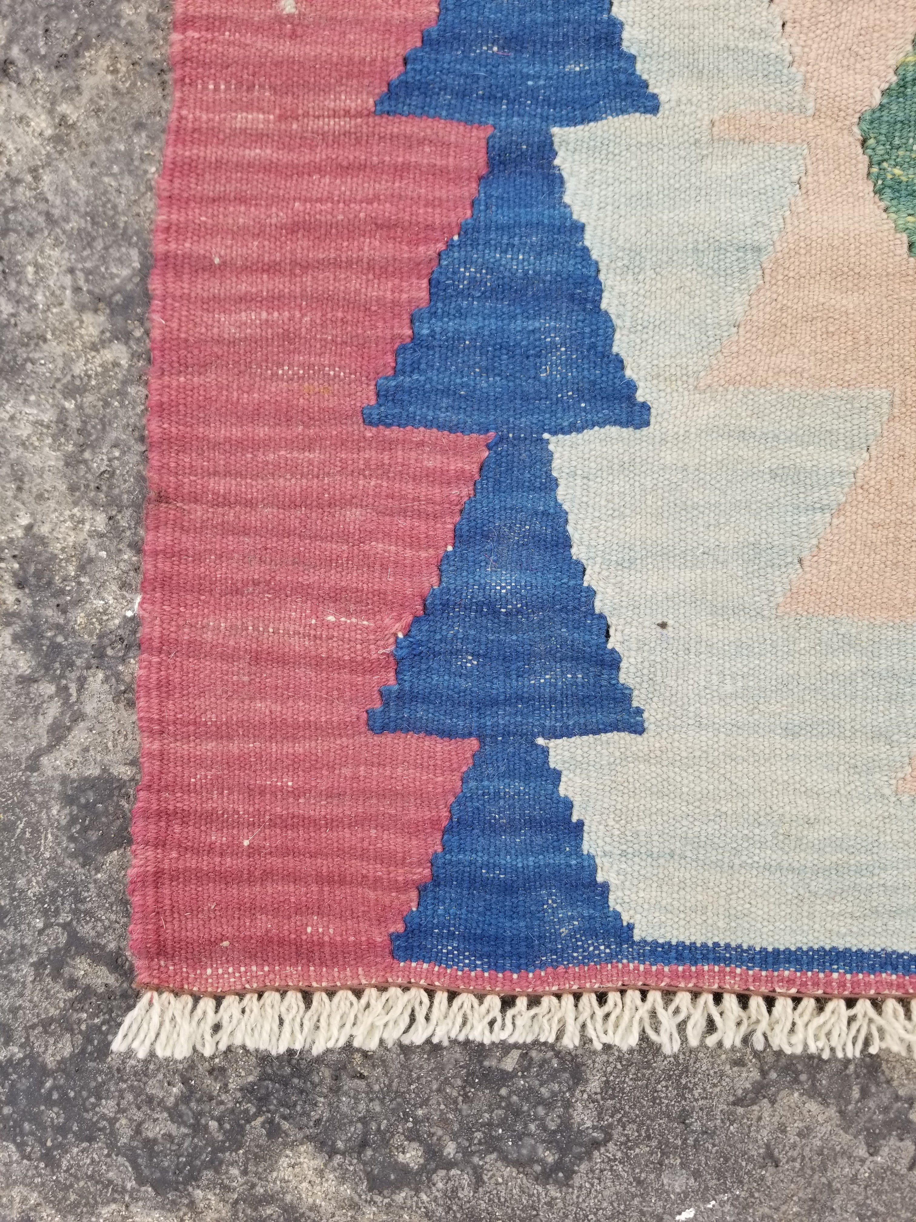 Vintage Traditional Handmade Turkish Wool Multicolor Kilim 109x71cm