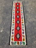 Vintage Traditional Handmade Turkish Wool Multicolor Kilim Runner 201x51cm