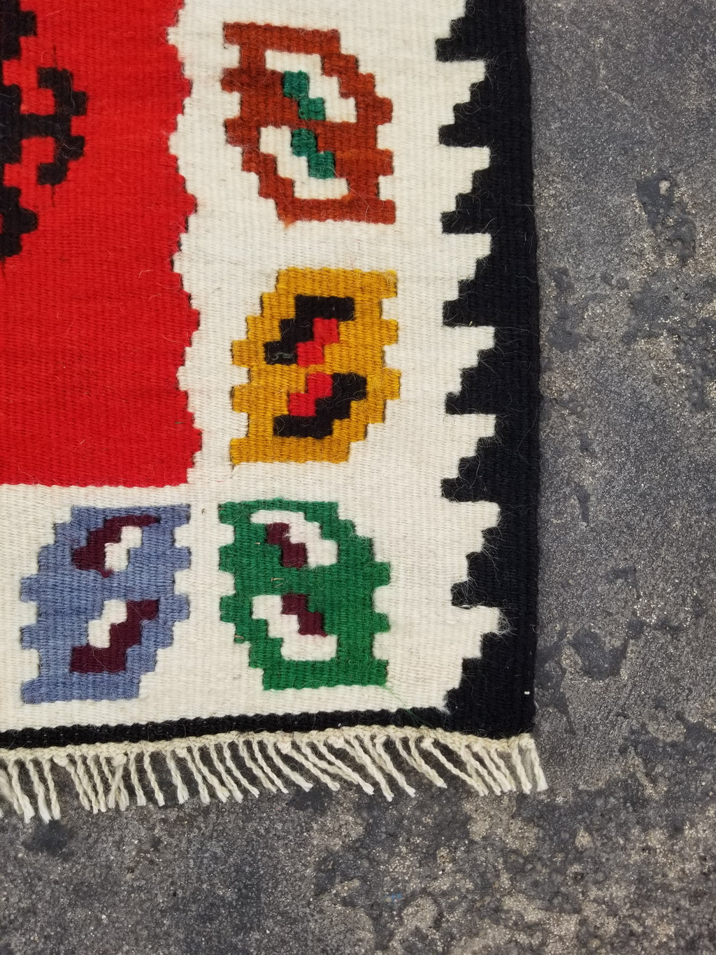 Vintage Traditional Handmade Turkish Wool Multicolor Kilim Runner 201x51cm