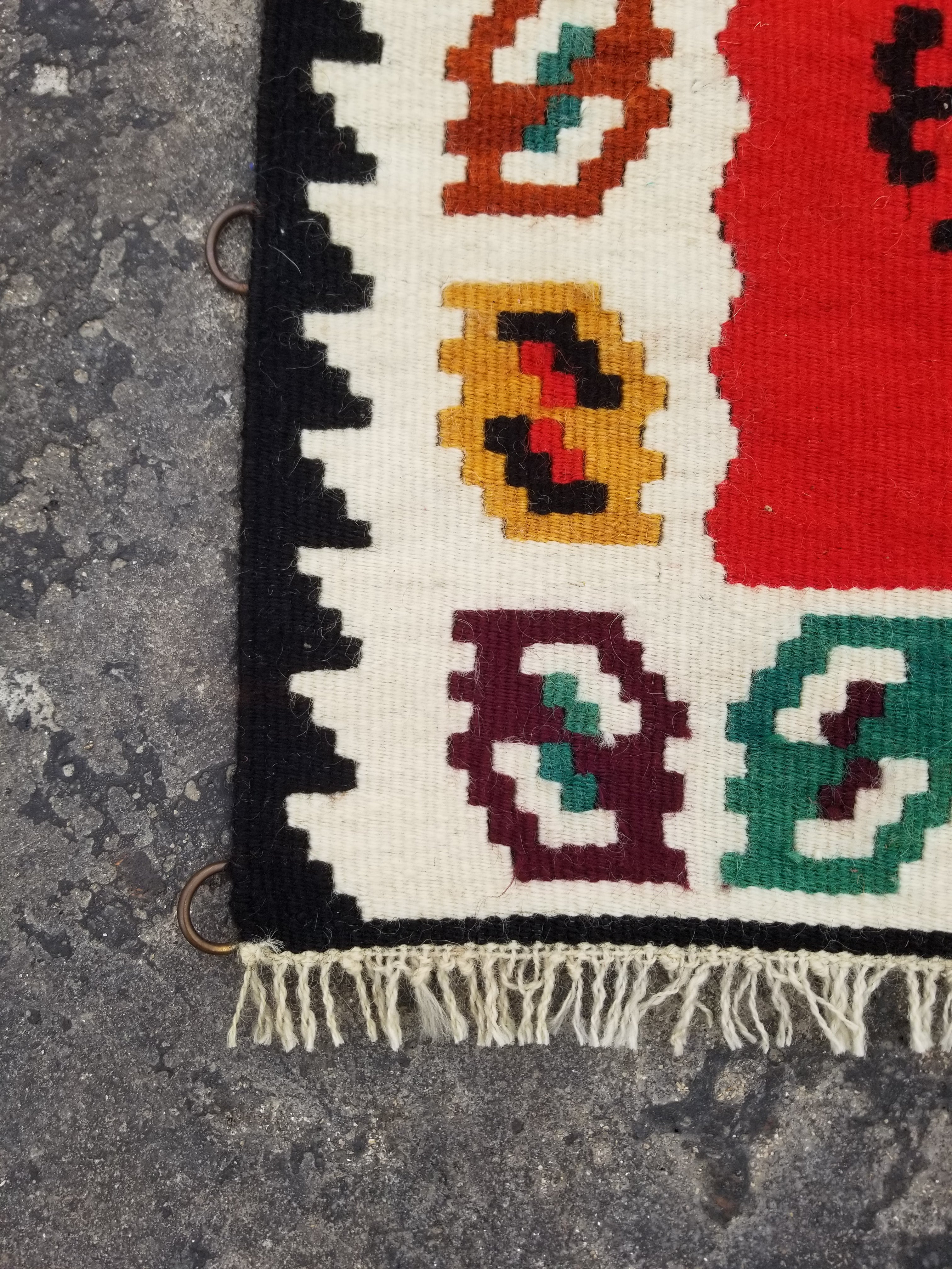 Vintage Traditional Handmade Turkish Wool Multicolor Kilim Runner 201x51cm