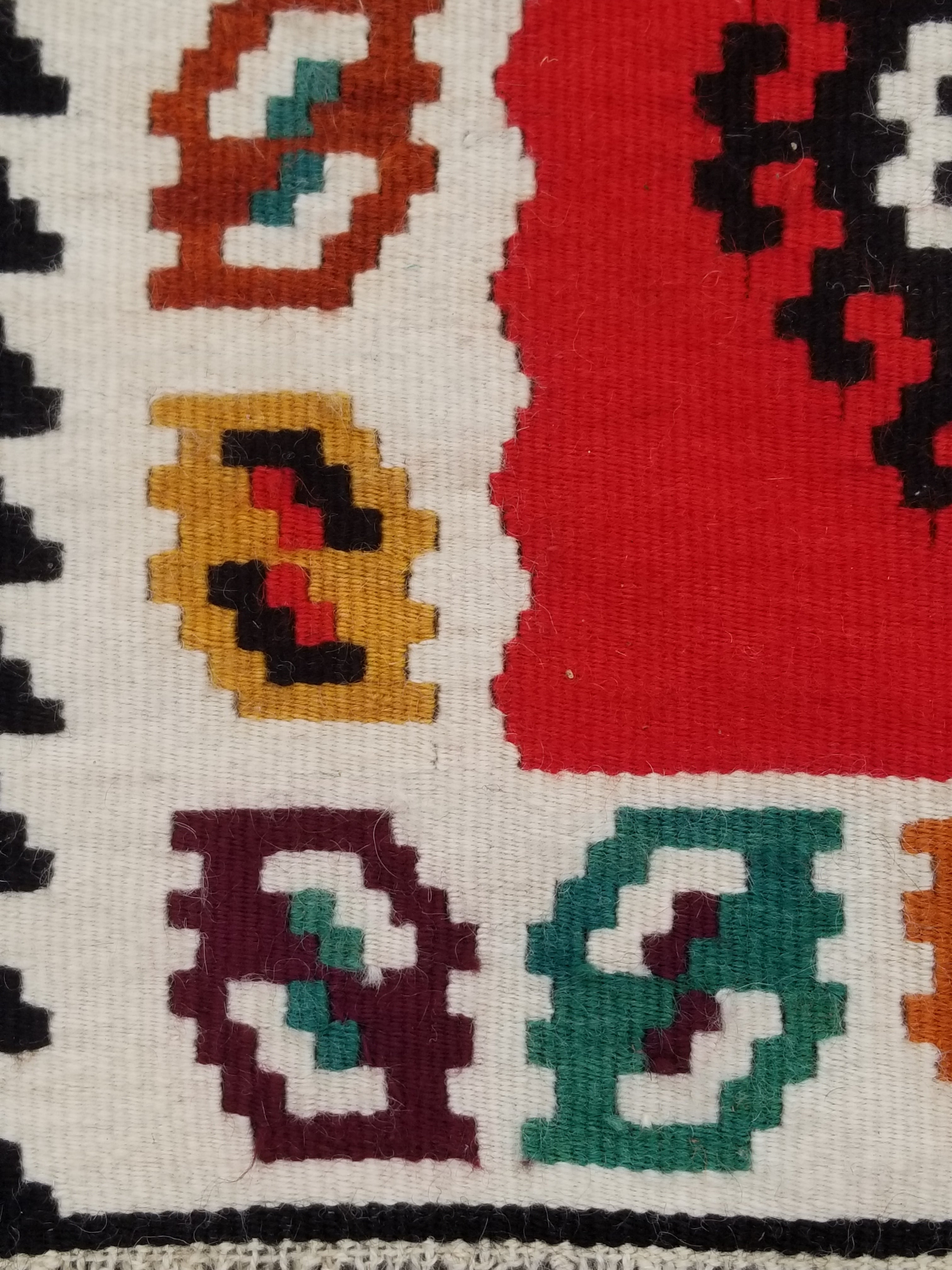 Vintage Traditional Handmade Turkish Wool Multicolor Kilim Runner 201x51cm