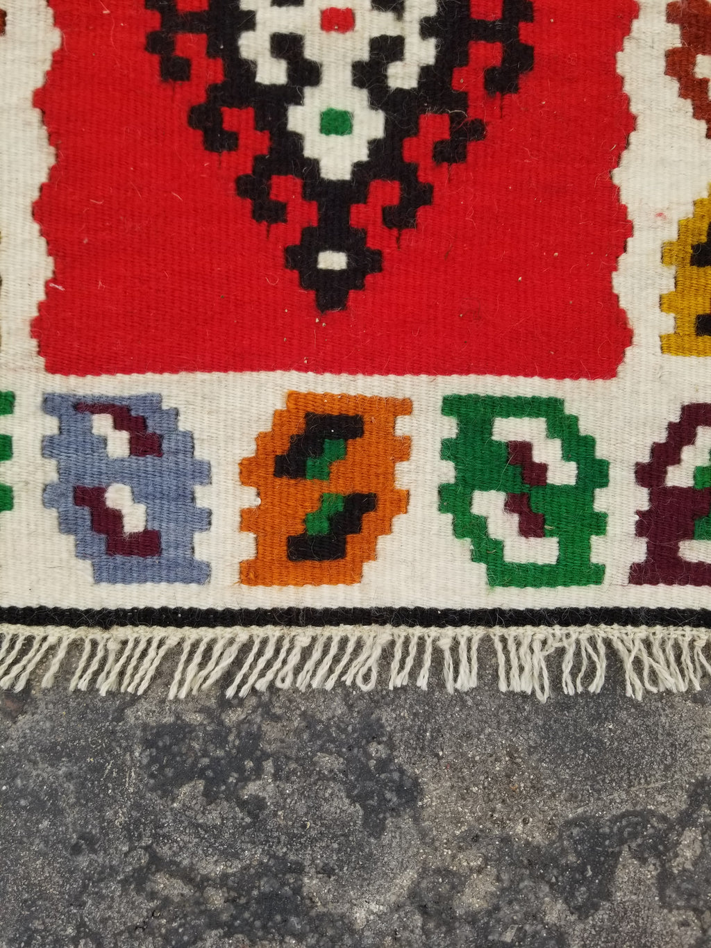 Vintage Traditional Handmade Turkish Wool Multicolor Kilim Runner 201x51cm