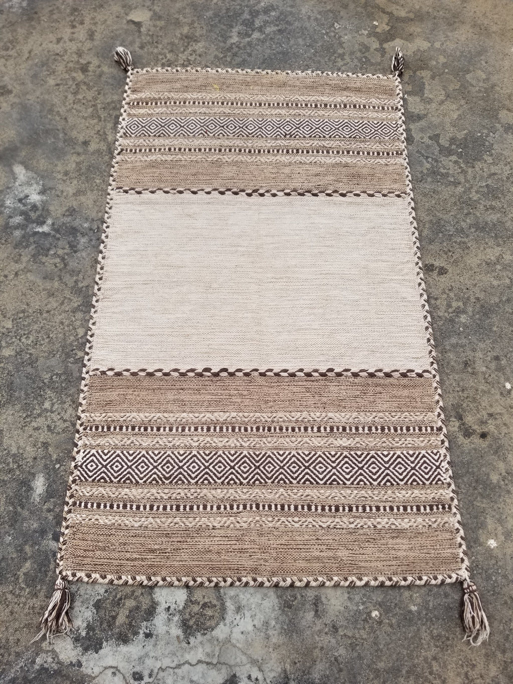 Vintage Traditional Handmade Bohemian Tribal Inspired Cotton Kilim Rug 150x86cm