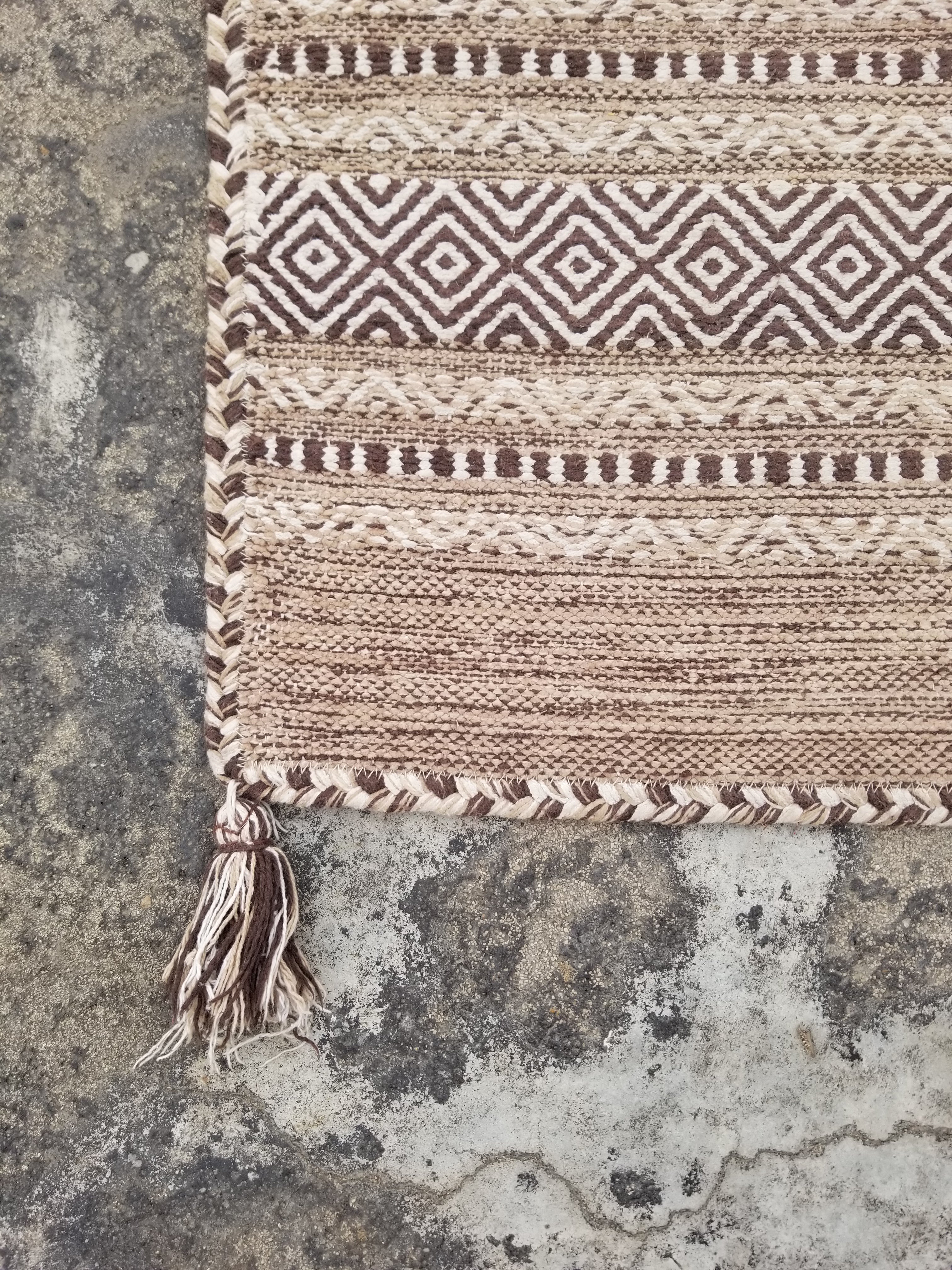 Vintage Traditional Handmade Bohemian Tribal Inspired Cotton Kilim Rug 150x86cm
