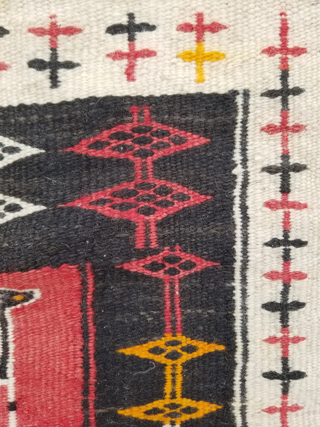 Antique Traditional Handmade Moroccan Berber Wool Multicolor Kilim 97x69cm