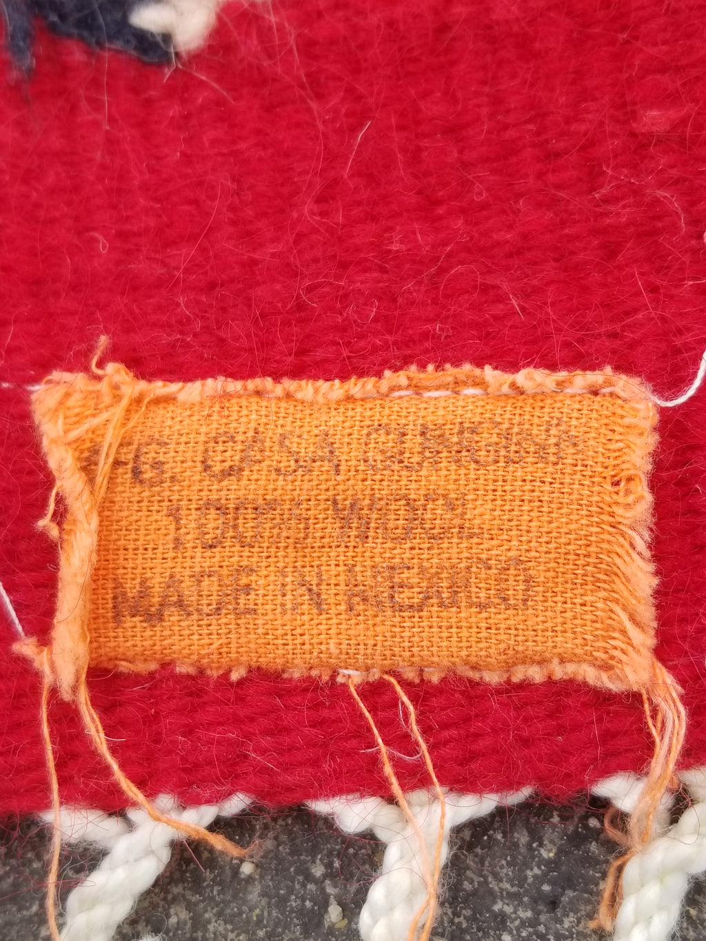 Vintage Traditional Handmade Mexican Red & Black Wool Kilim 145x76cm