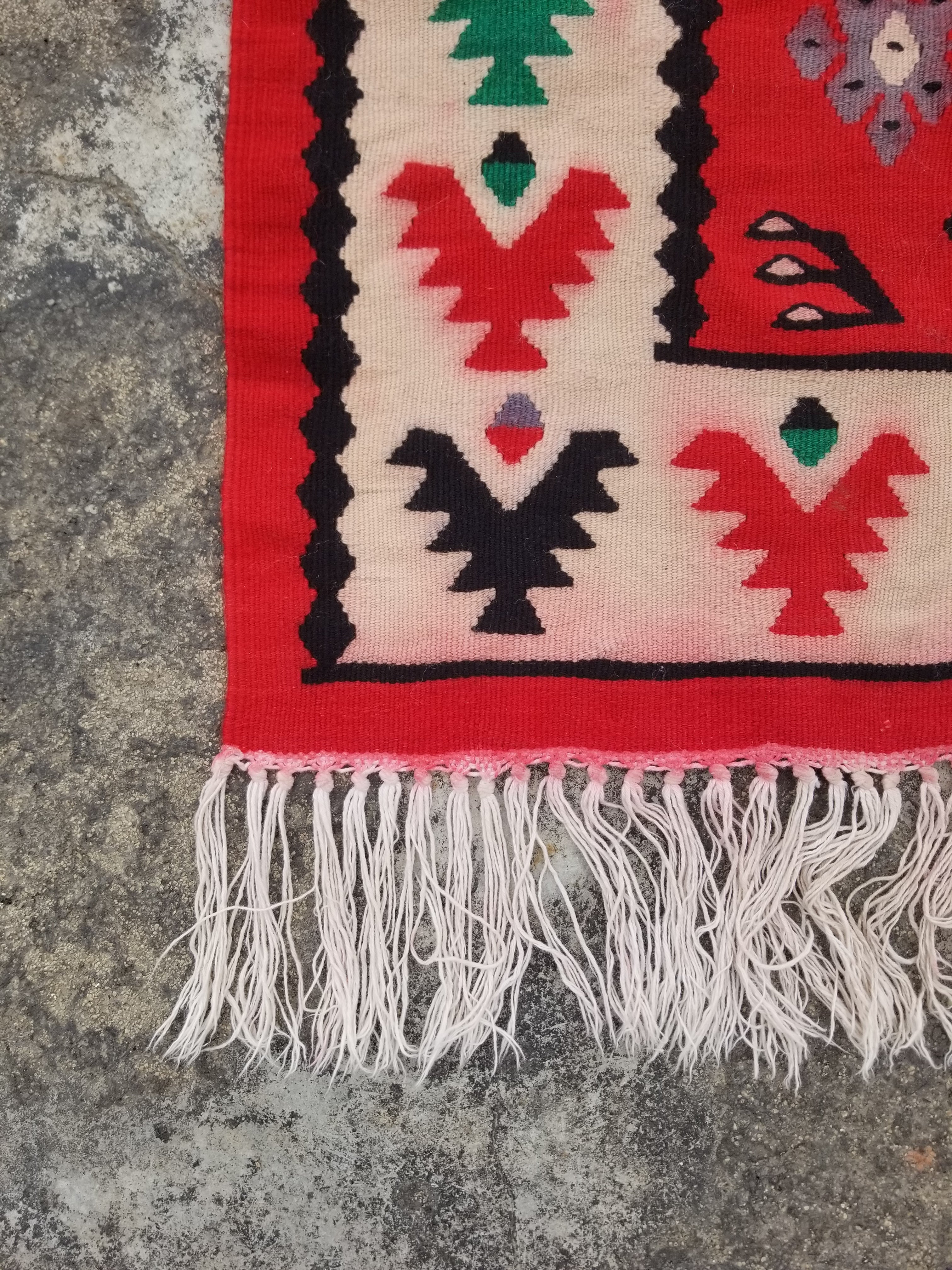 Vintage Traditional Handmade Turkish Wool Multicolor Kilim Runner 241x74cm