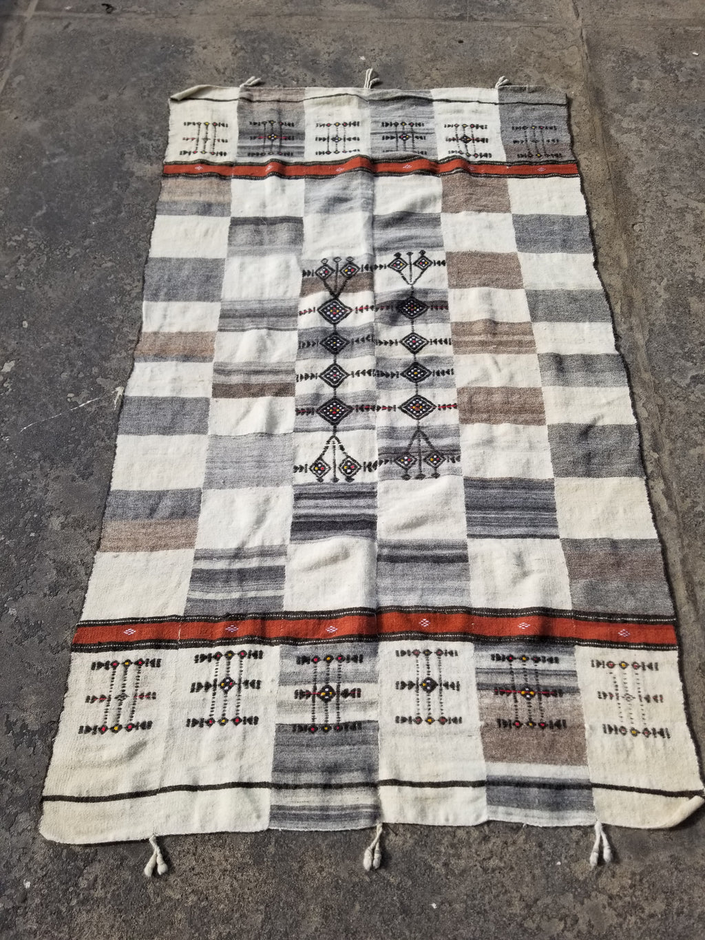 Antique Traditional Handmade African Fulani Wedding Blanket Mali Decor 224x130cm