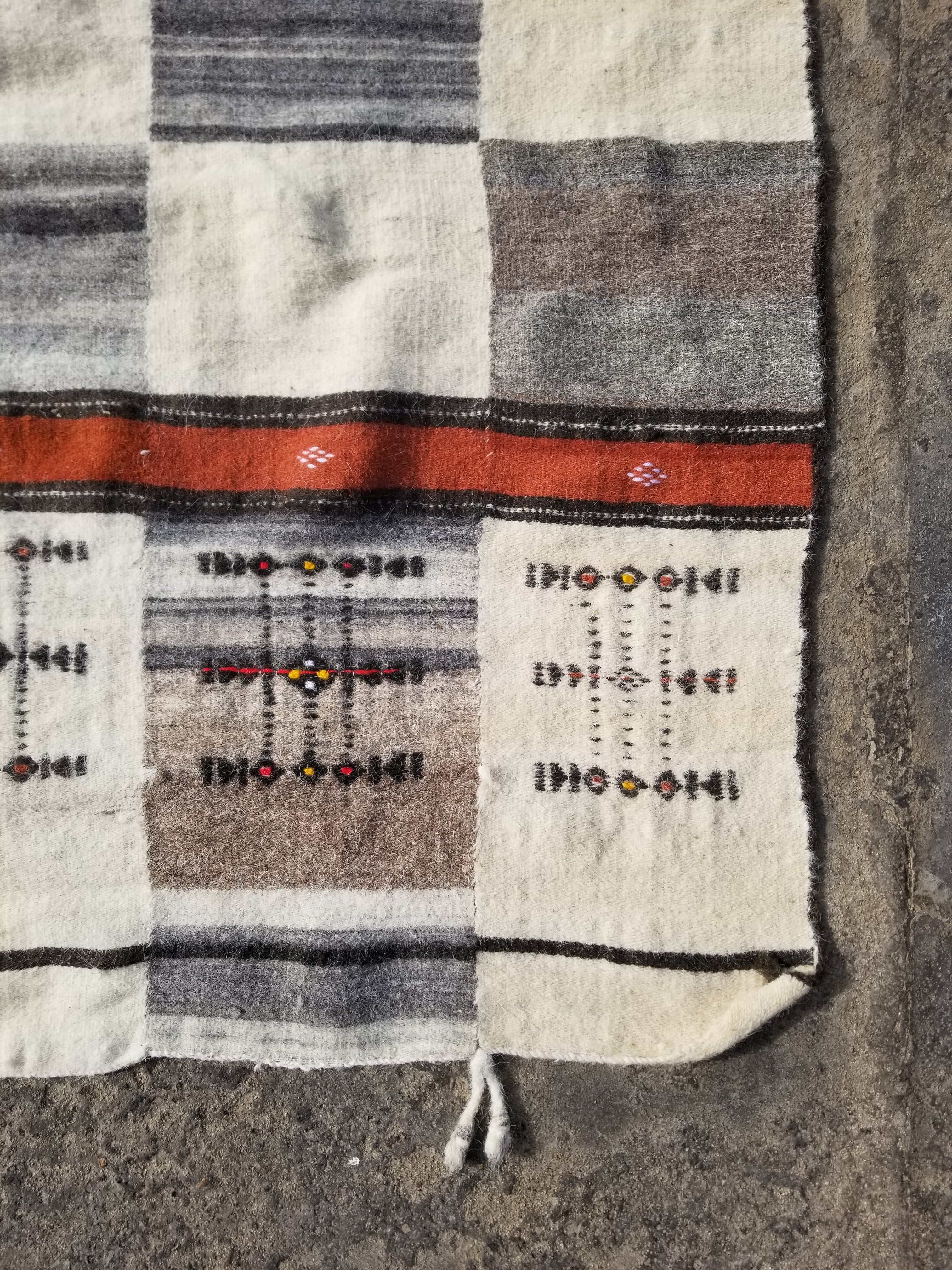 Antique Traditional Handmade African Fulani Wedding Blanket Mali Decor 224x130cm