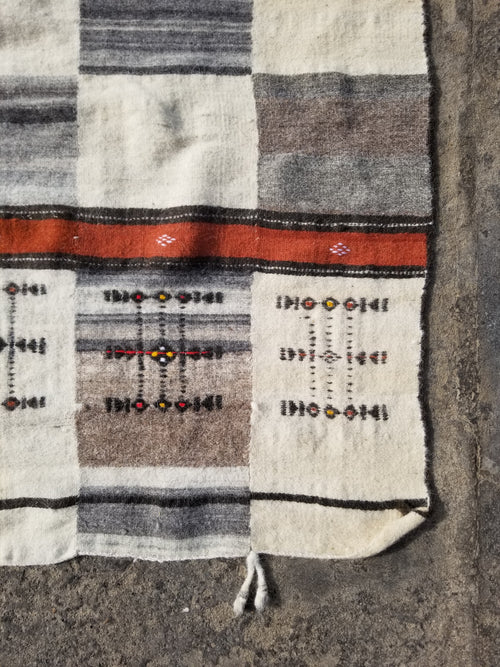 Antique Traditional Handmade African Fulani Wedding Blanket Mali Decor 224x130cm