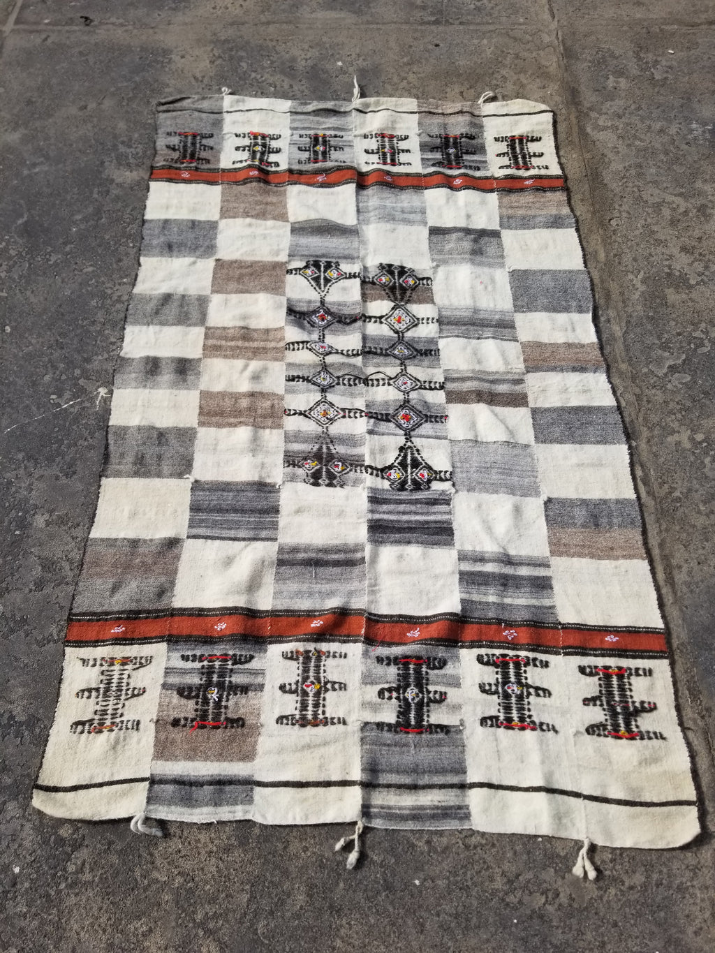 Antique Traditional Handmade African Fulani Wedding Blanket Mali Decor 224x130cm