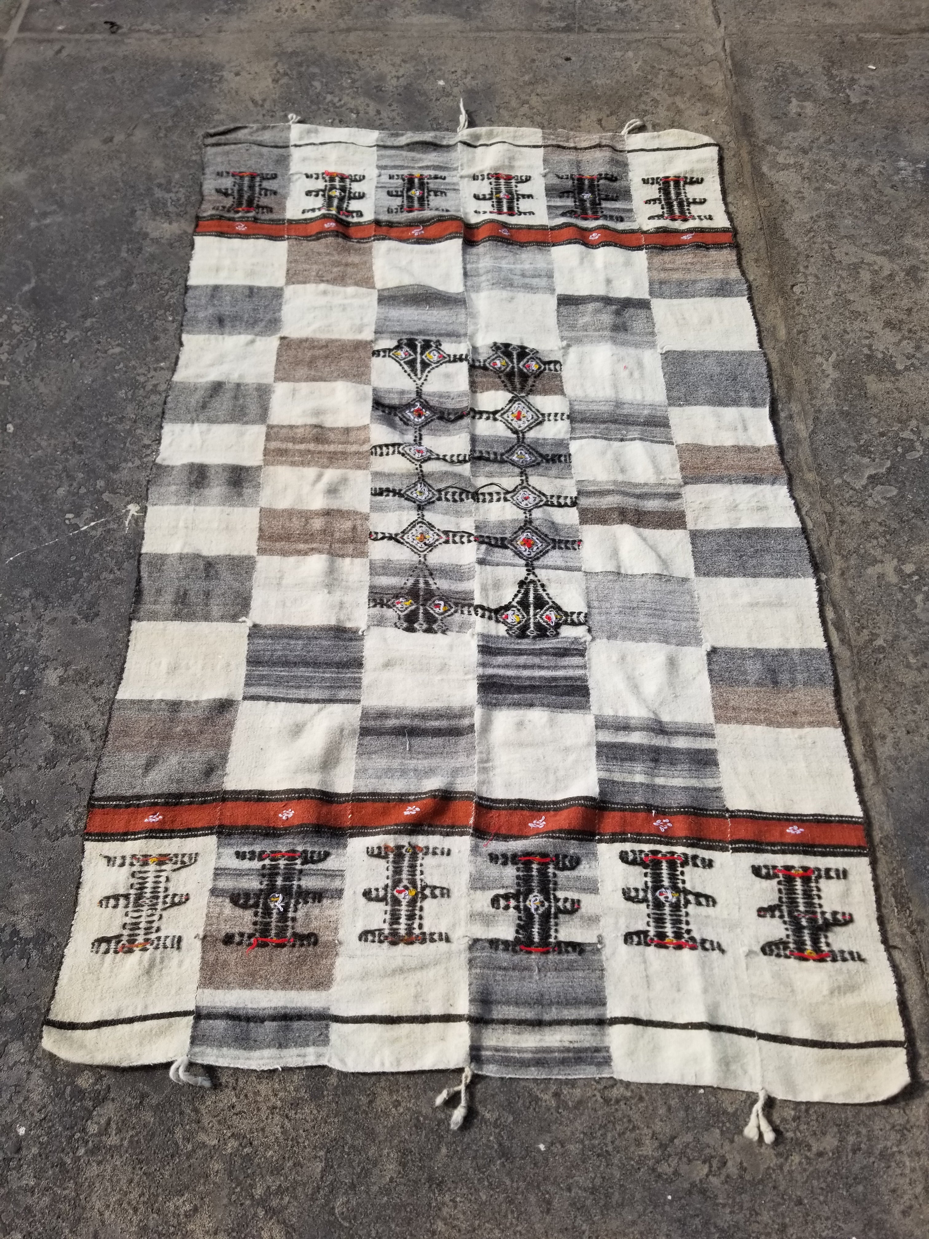 Antique Traditional Handmade African Fulani Wedding Blanket Mali Decor 224x130cm