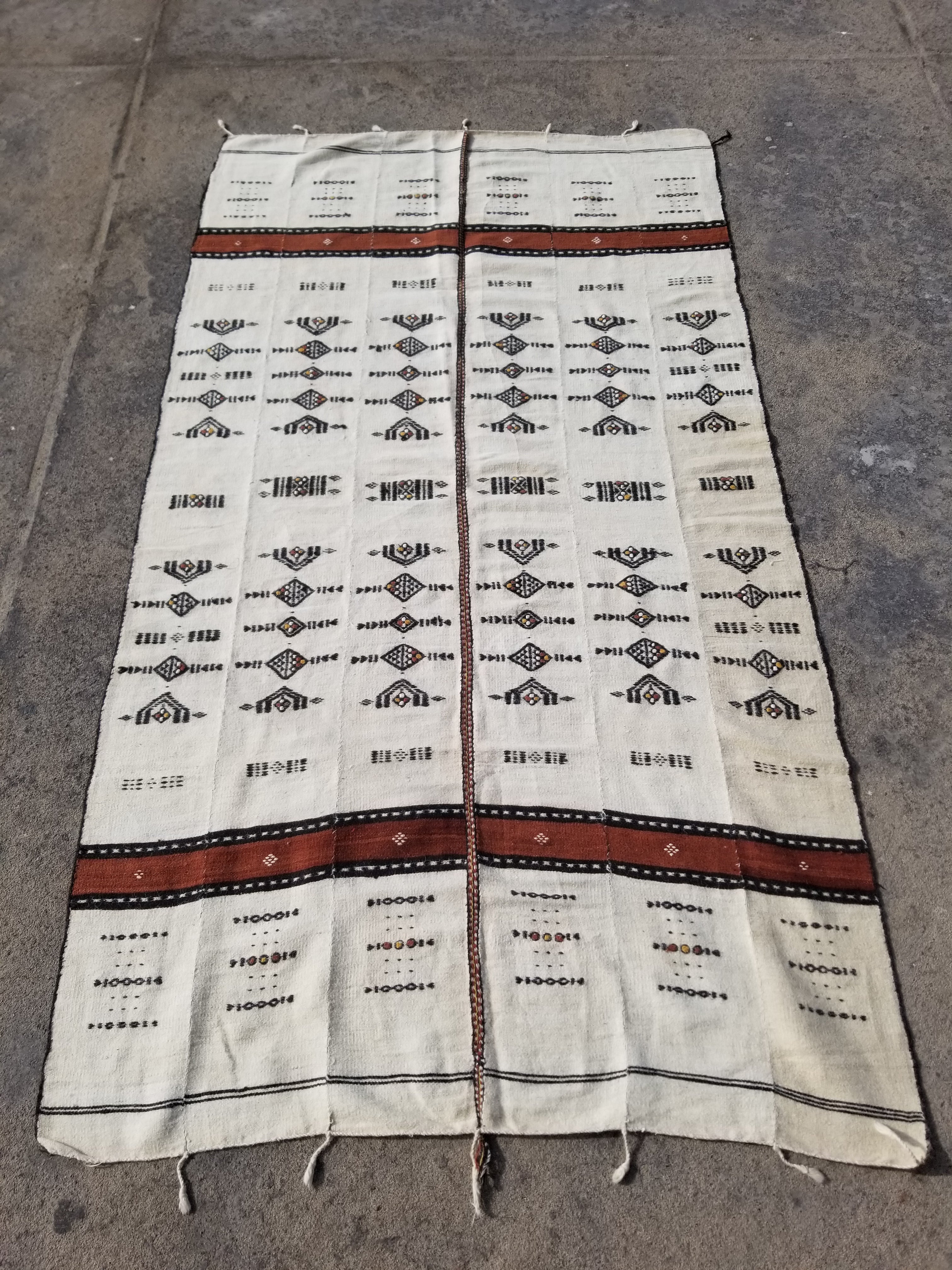Antique Traditional Handmade African Fulani Wedding Blanket Mali Decor 229x127cm