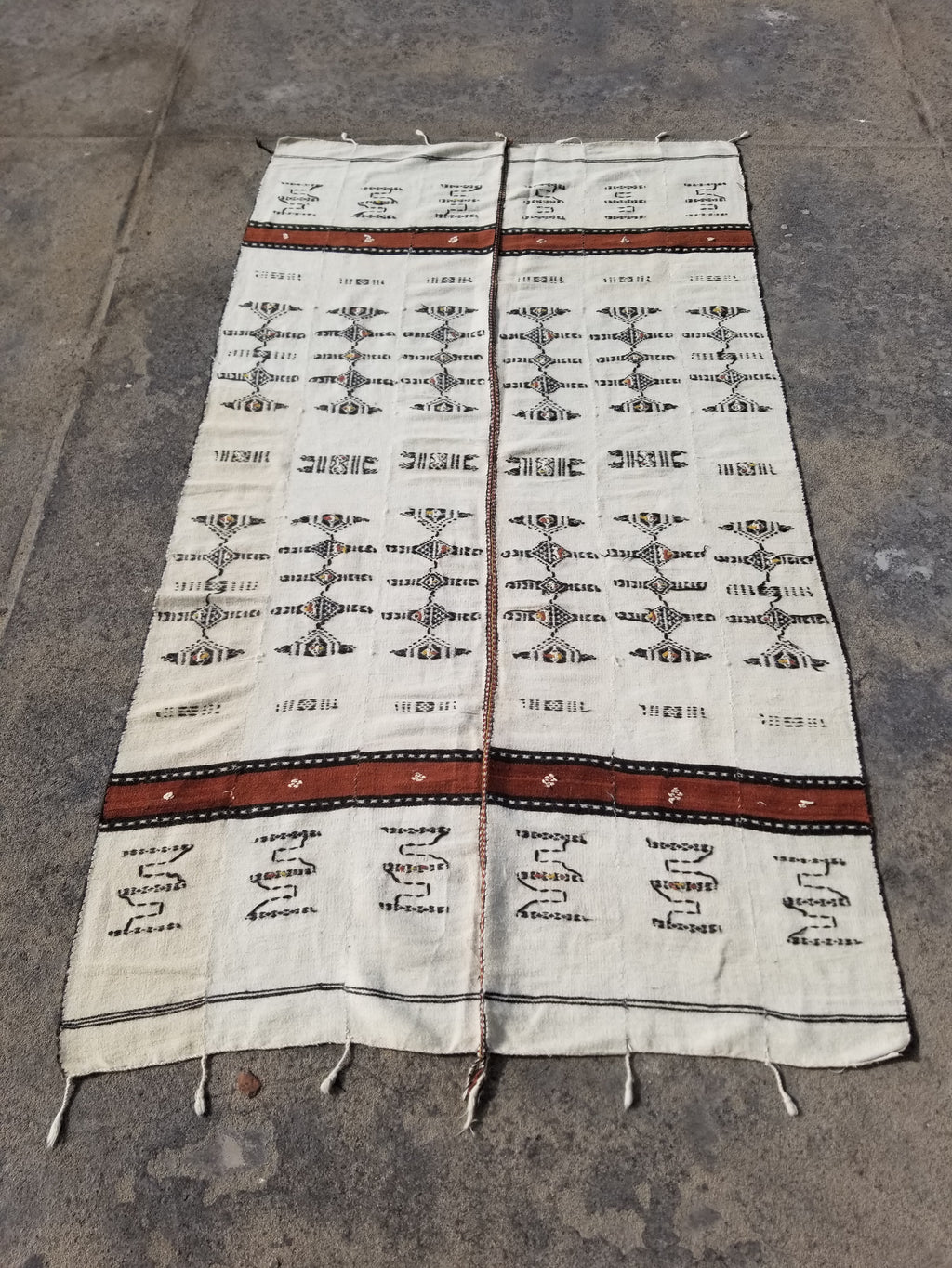 Antique Traditional Handmade African Fulani Wedding Blanket Mali Decor 229x127cm