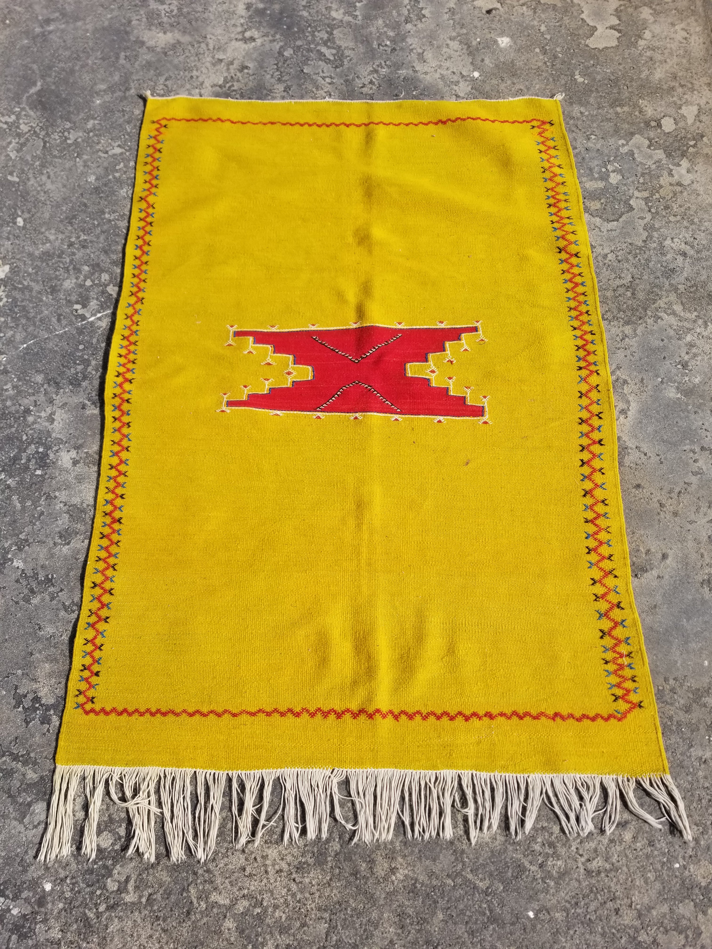 Vintage Traditional Handmade Oriental Wool Multicolor Kilim 155x104cm