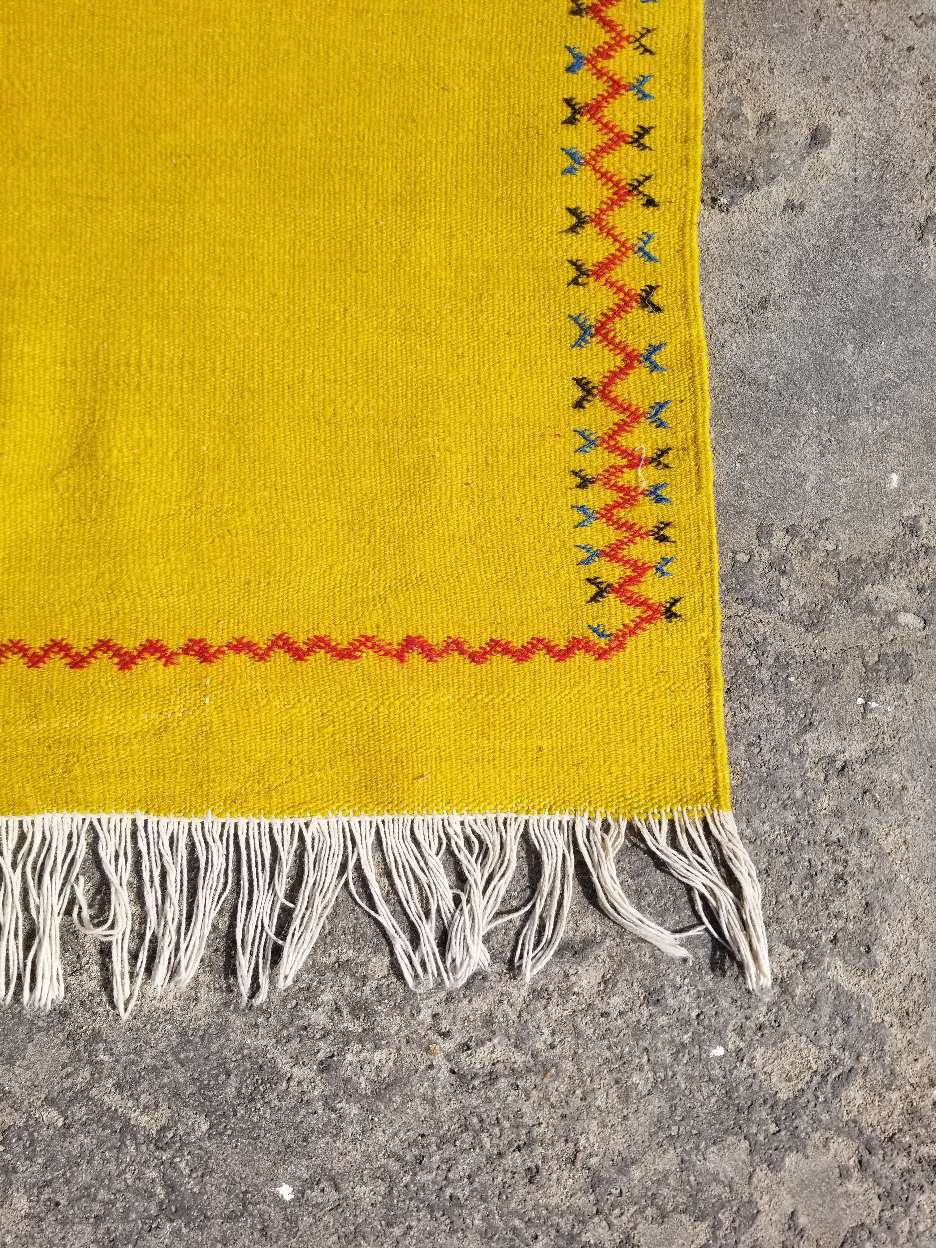 Vintage Traditional Handmade Oriental Wool Multicolor Kilim 155x104cm