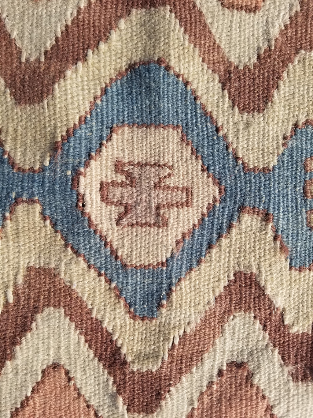 Antique Traditional Handmade Turkish Yuncu Wool Multicolor Kilim 119x89cm