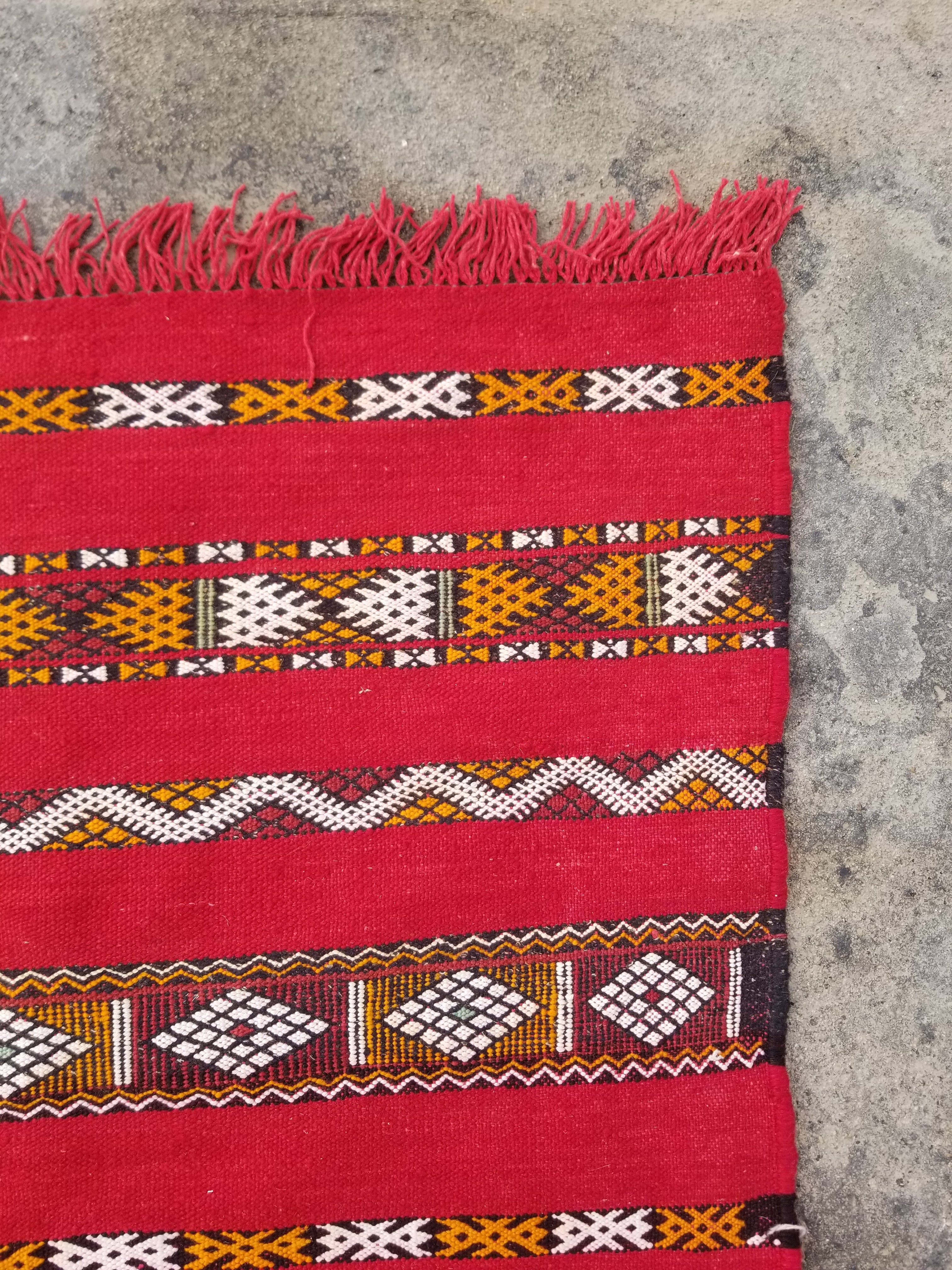 Vintage Traditional Handmade Moroccan Wool Multicolor Kiim 254x168cm