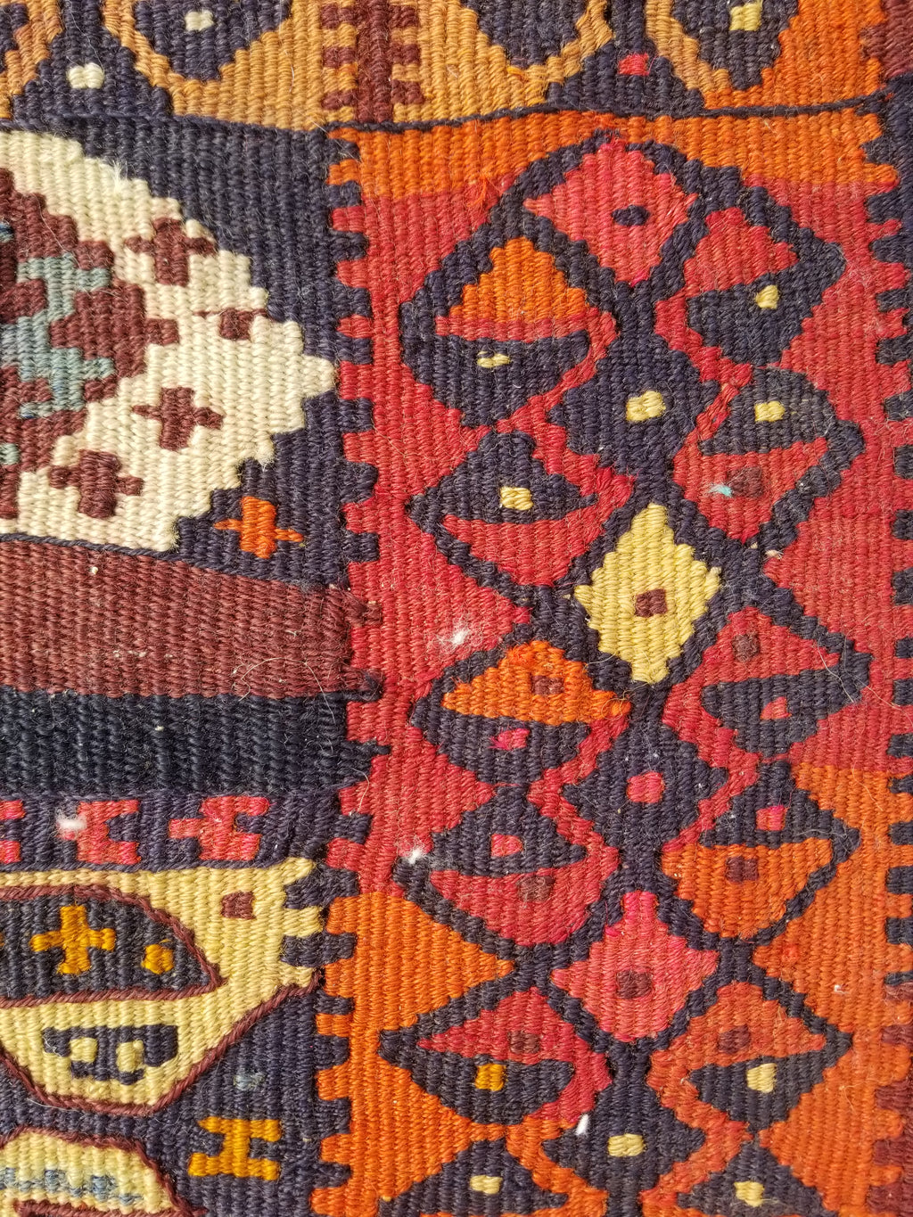 Antique Traditional Handmade Kazak Style Wool Multicolor Kiim 198x76cm