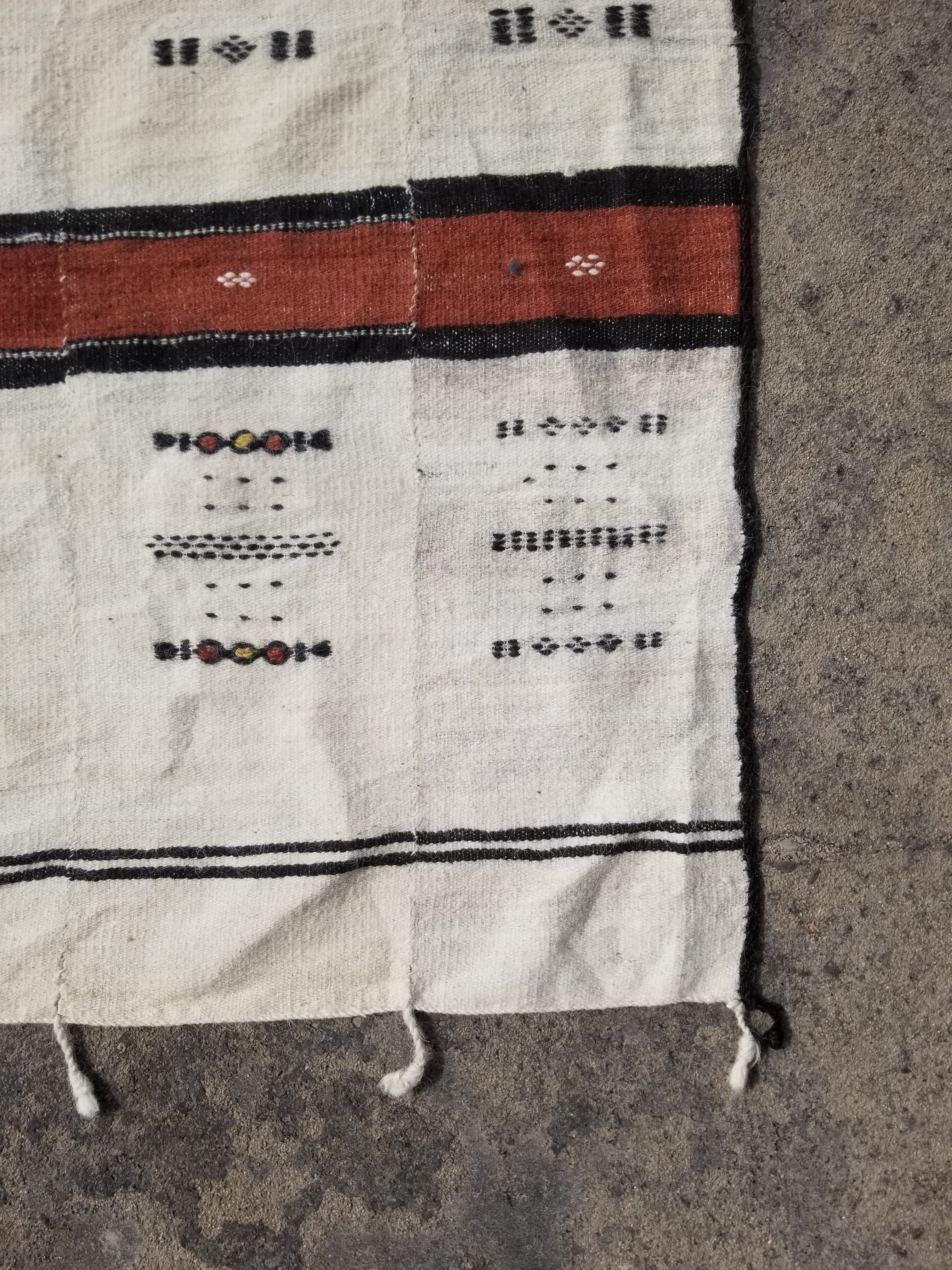 Antique African Handmade Mali Fulani Wool Blanket 228x124cm