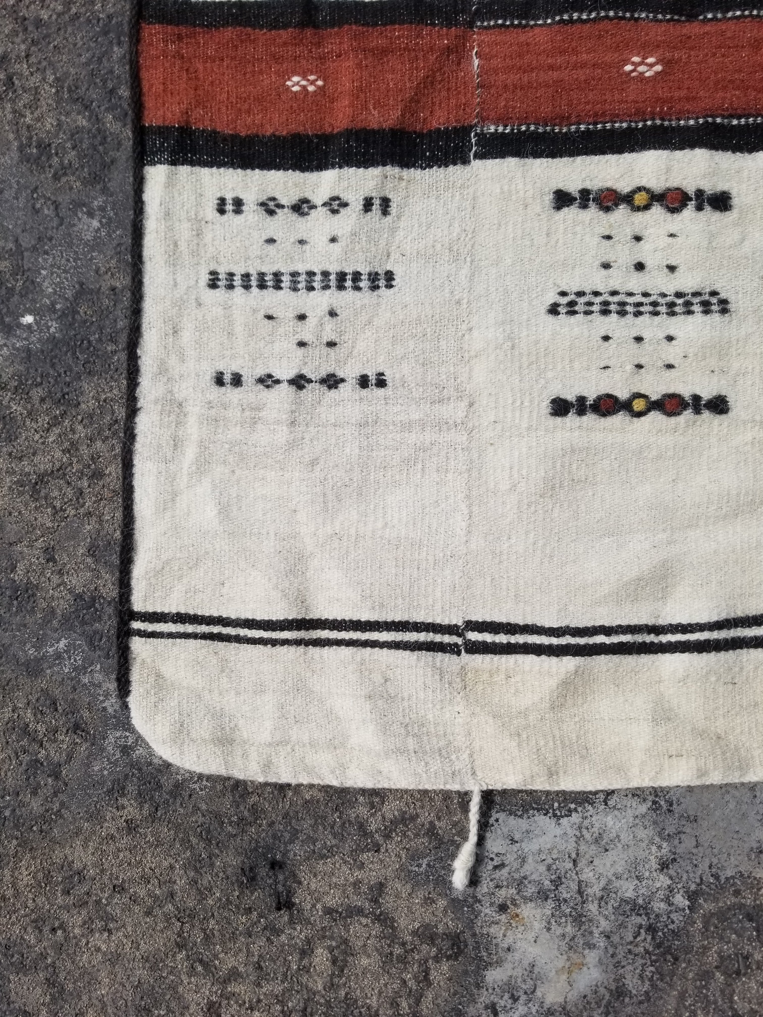 Antique African Handmade Mali Fulani Wool Blanket 228x124cm