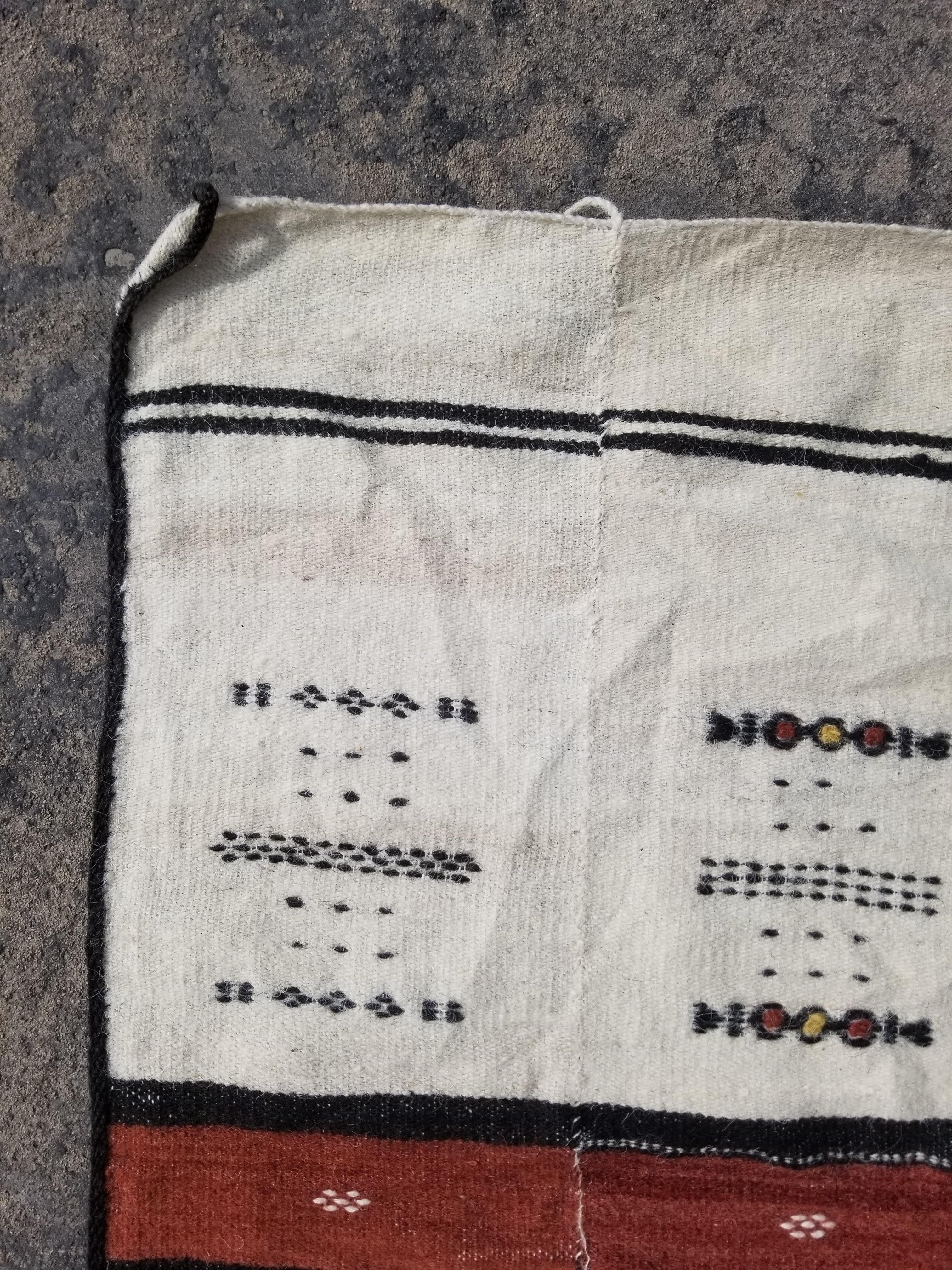 Antique African Handmade Mali Fulani Wool Blanket 228x124cm