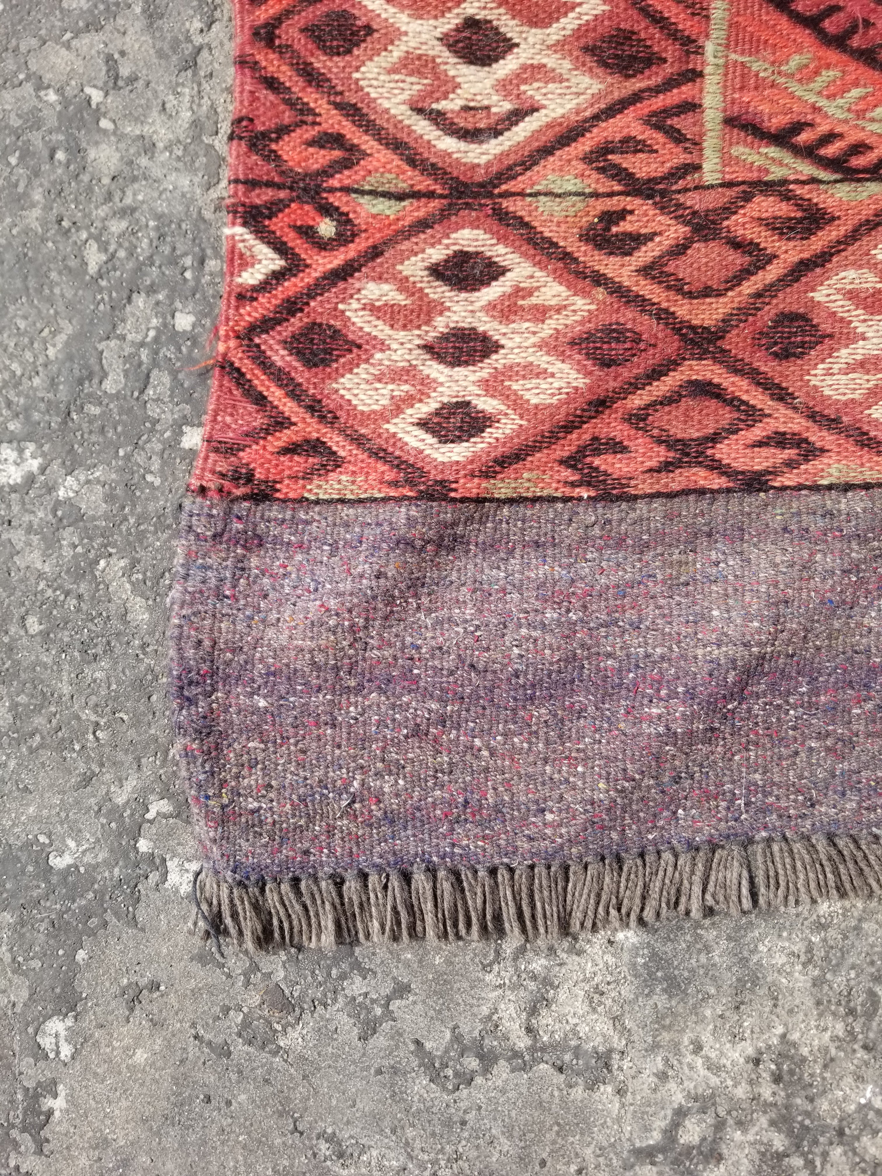 Vintage Traditional Handmade Kurdish Style Wool Multicolor Kilim144x101cm