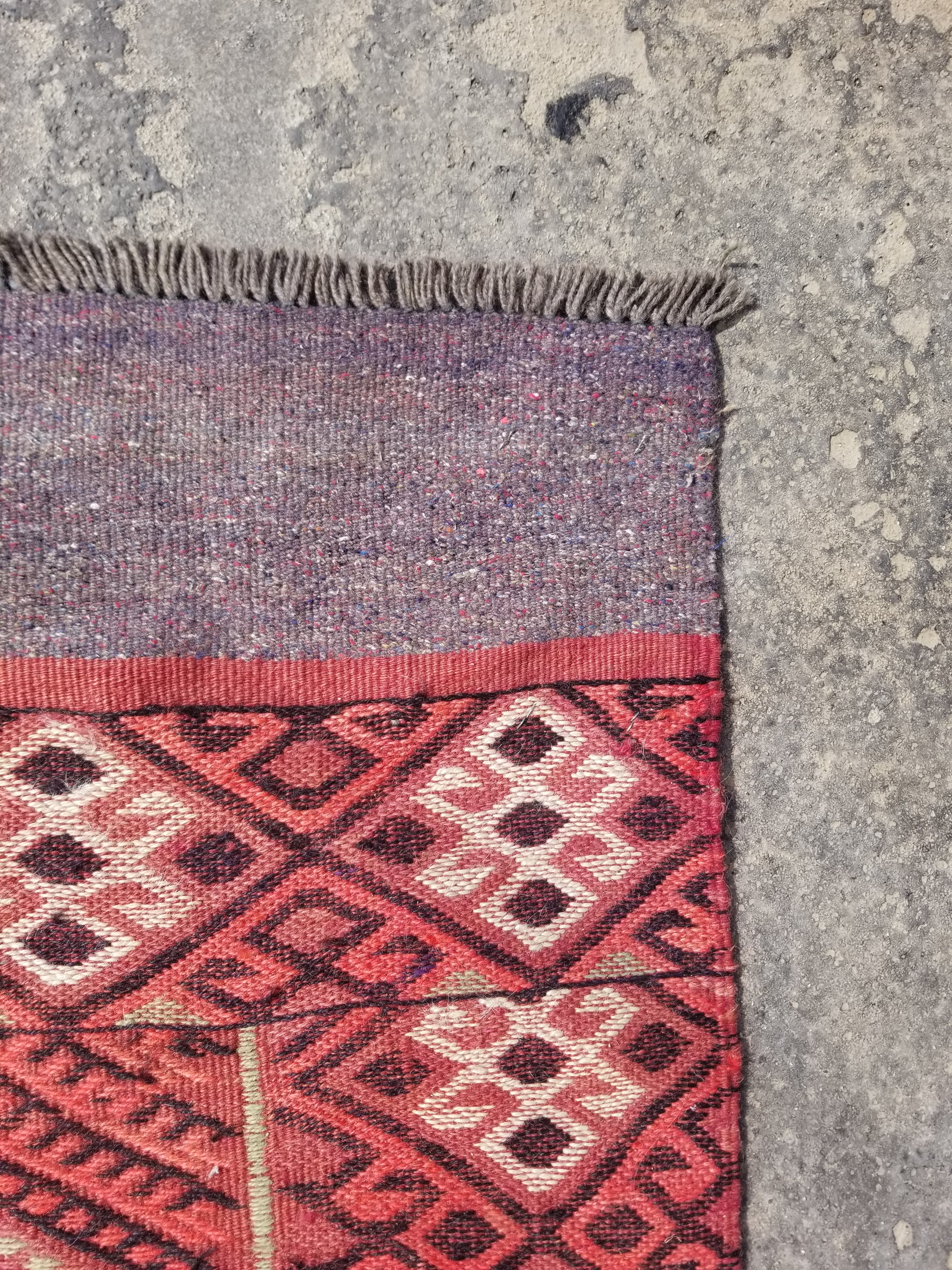 Vintage Traditional Handmade Kurdish Style Wool Multicolor Kilim144x101cm