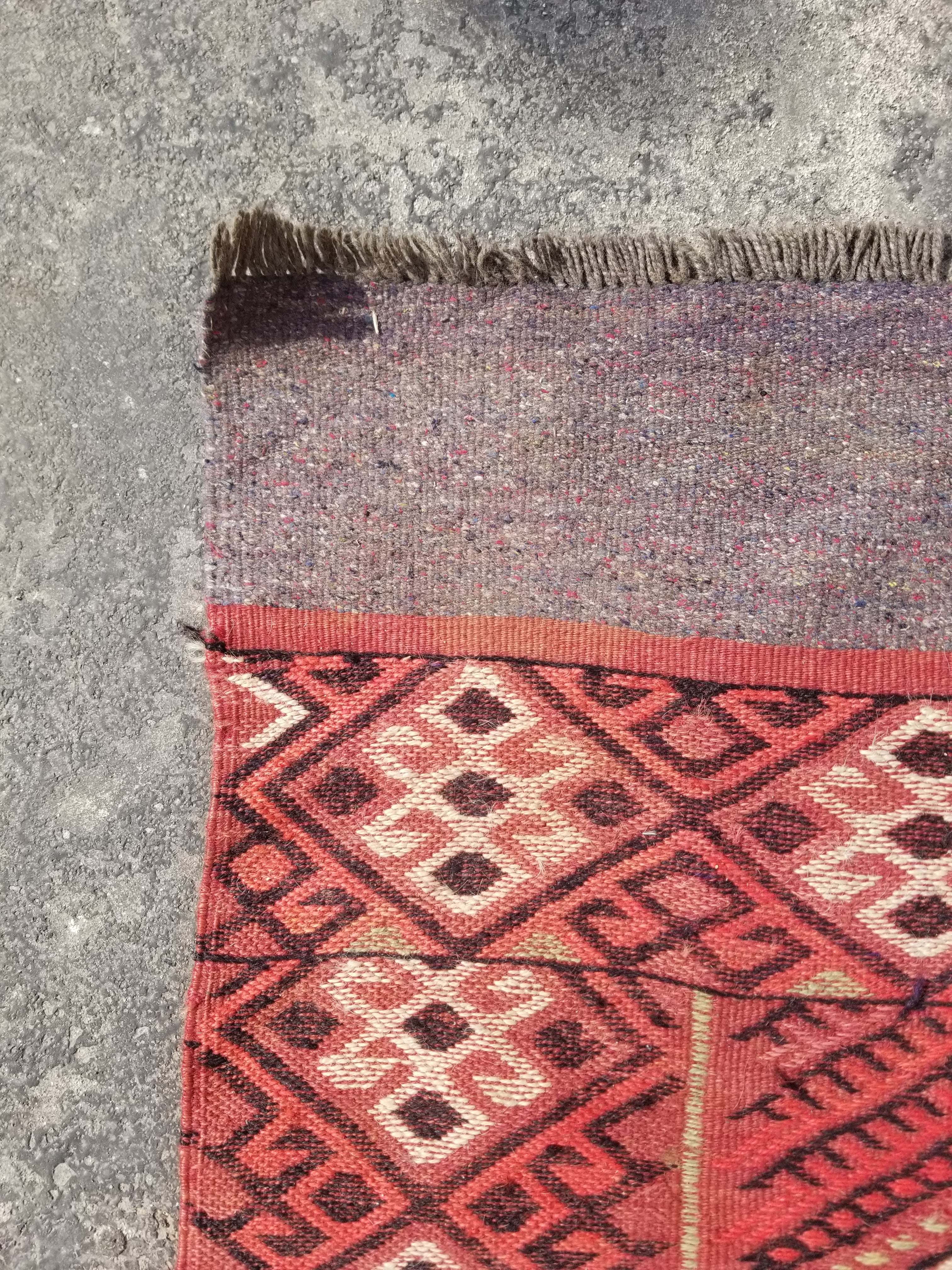 Vintage Traditional Handmade Kurdish Style Wool Multicolor Kilim144x101cm