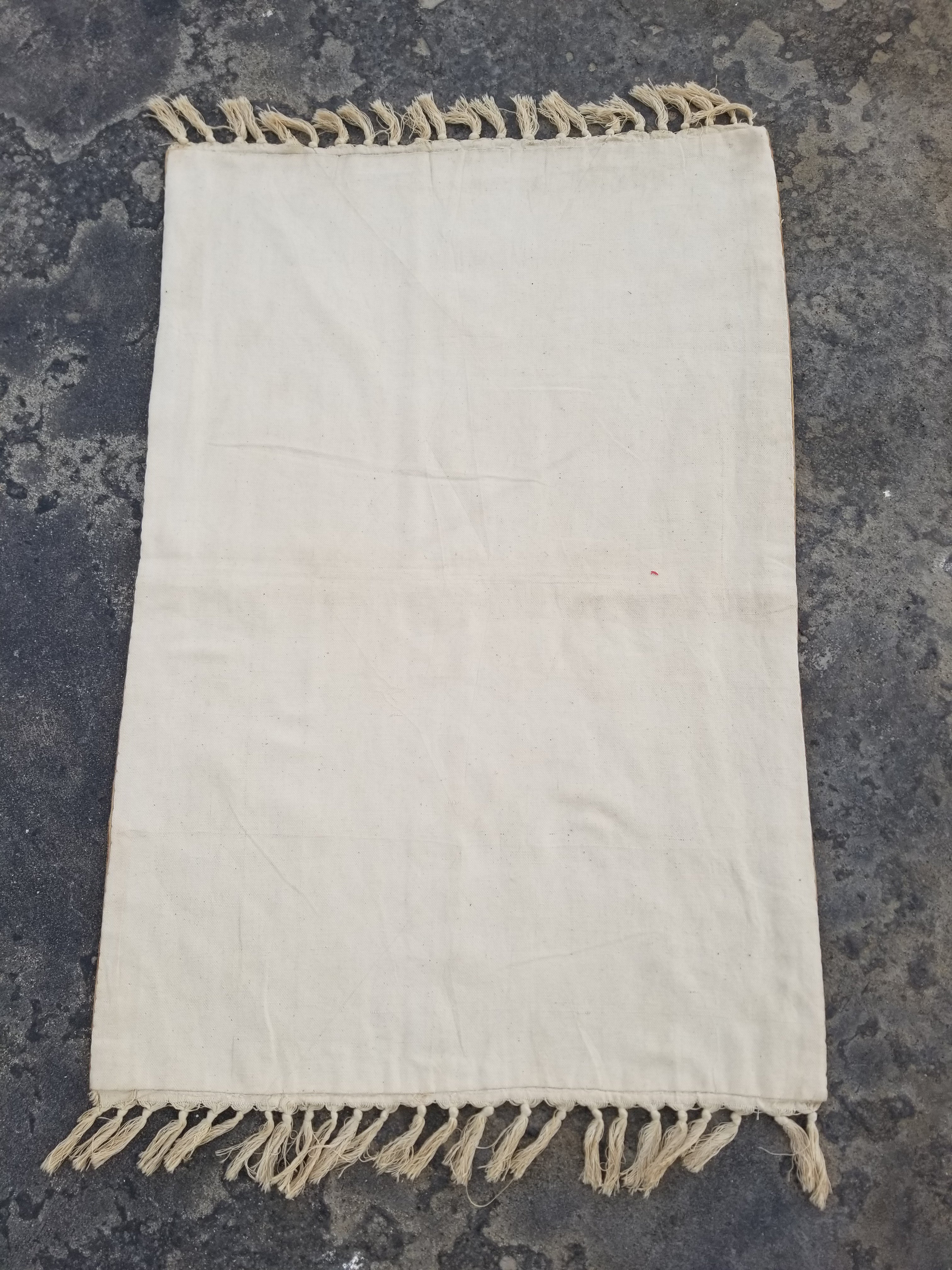 Vintage Handmade Kashmiri Folk Scene Chain-Stitch Wool Tapestry Rug 91x61cm