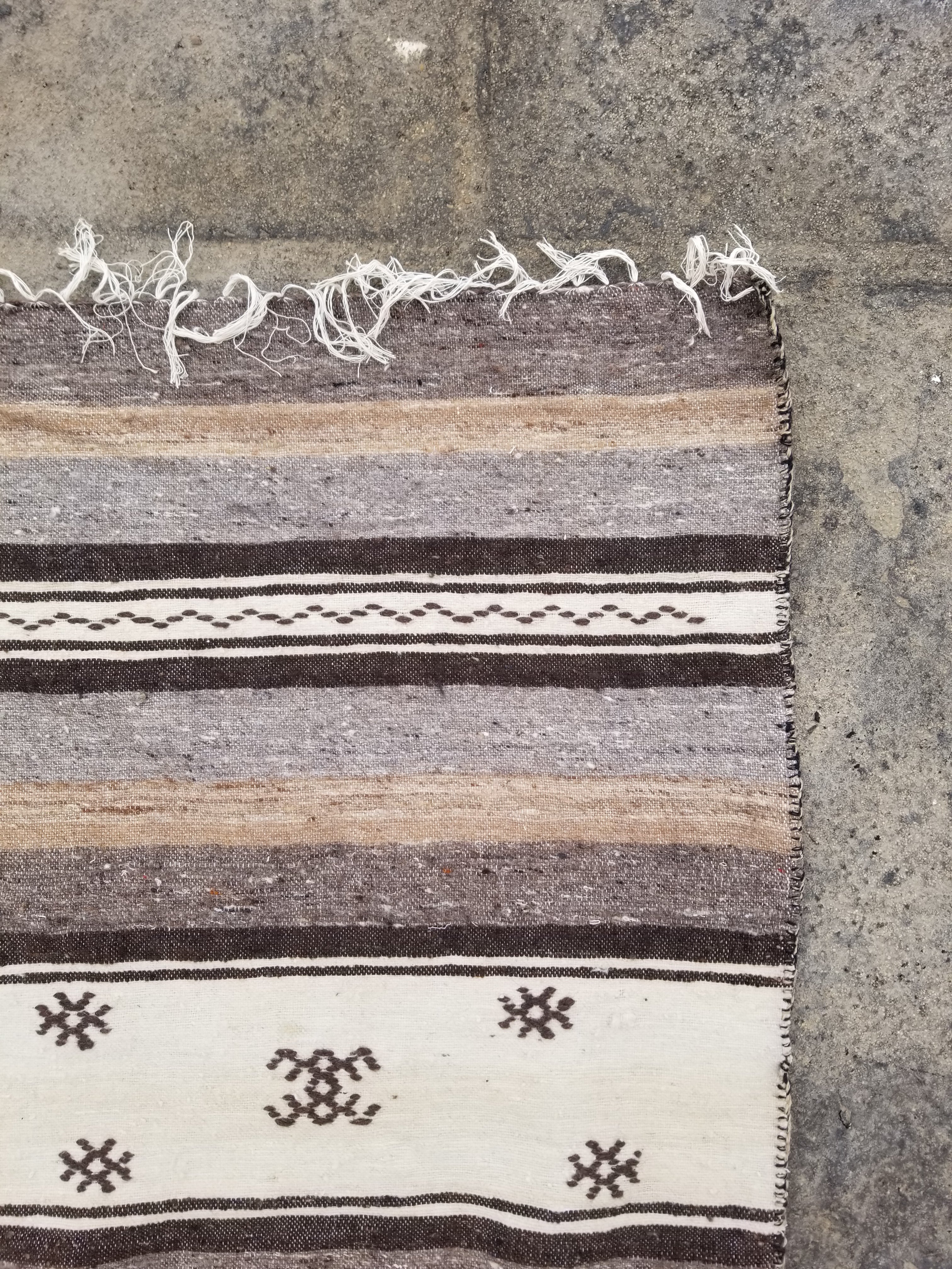 Vintage Traditional Handmade Gabbeh Wool Multicolor Kilim 254x170cm