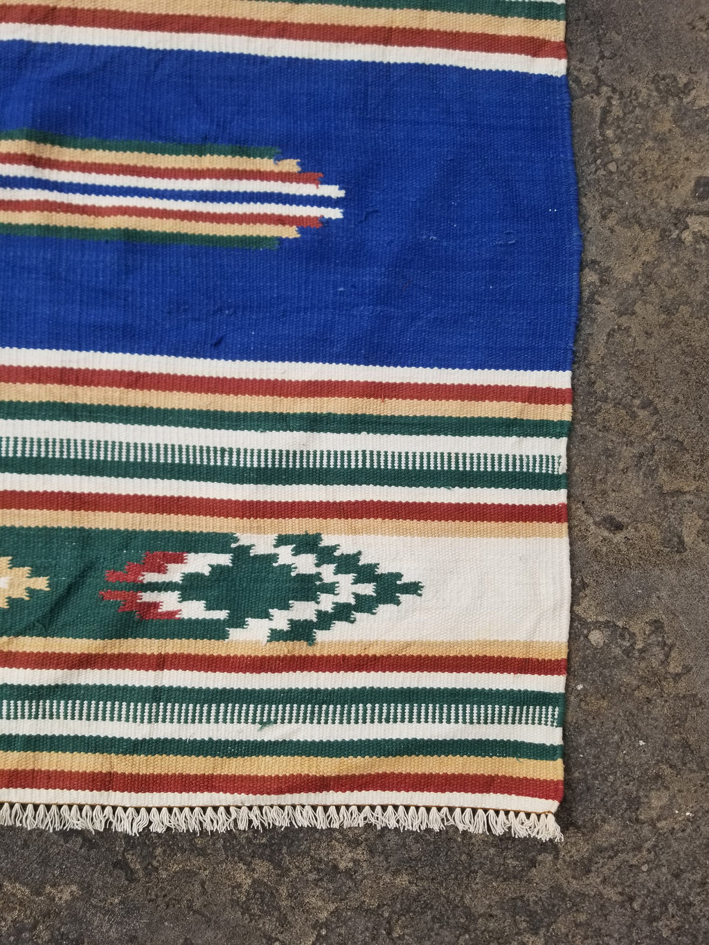Vintage Native American Handmade Mexican Wool Multicolor Kilim 185x119cm
