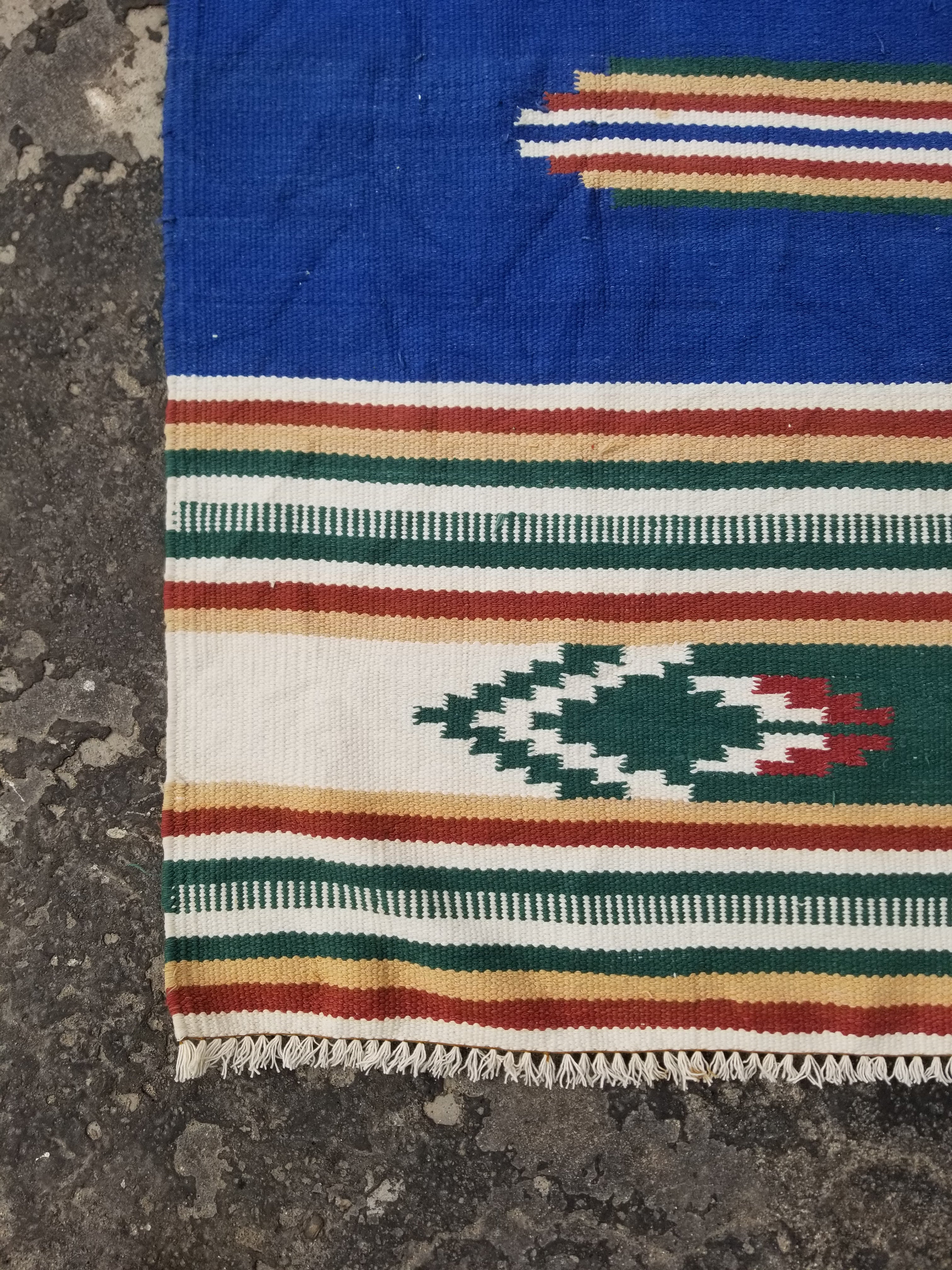 Vintage Native American Handmade Mexican Wool Multicolor Kilim 185x119cm
