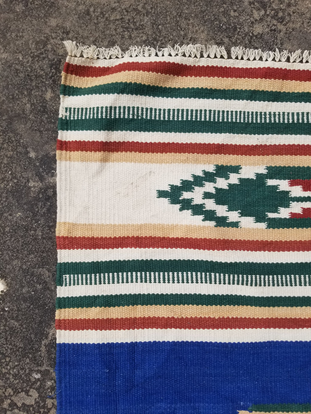 Vintage Native American Handmade Mexican Wool Multicolor Kilim 185x119cm