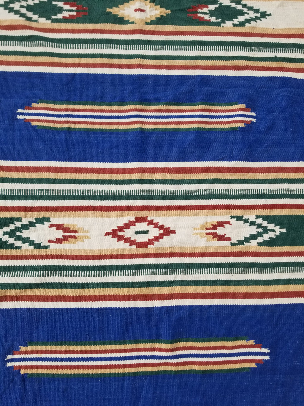Vintage Native American Handmade Mexican Wool Multicolor Kilim 185x119cm