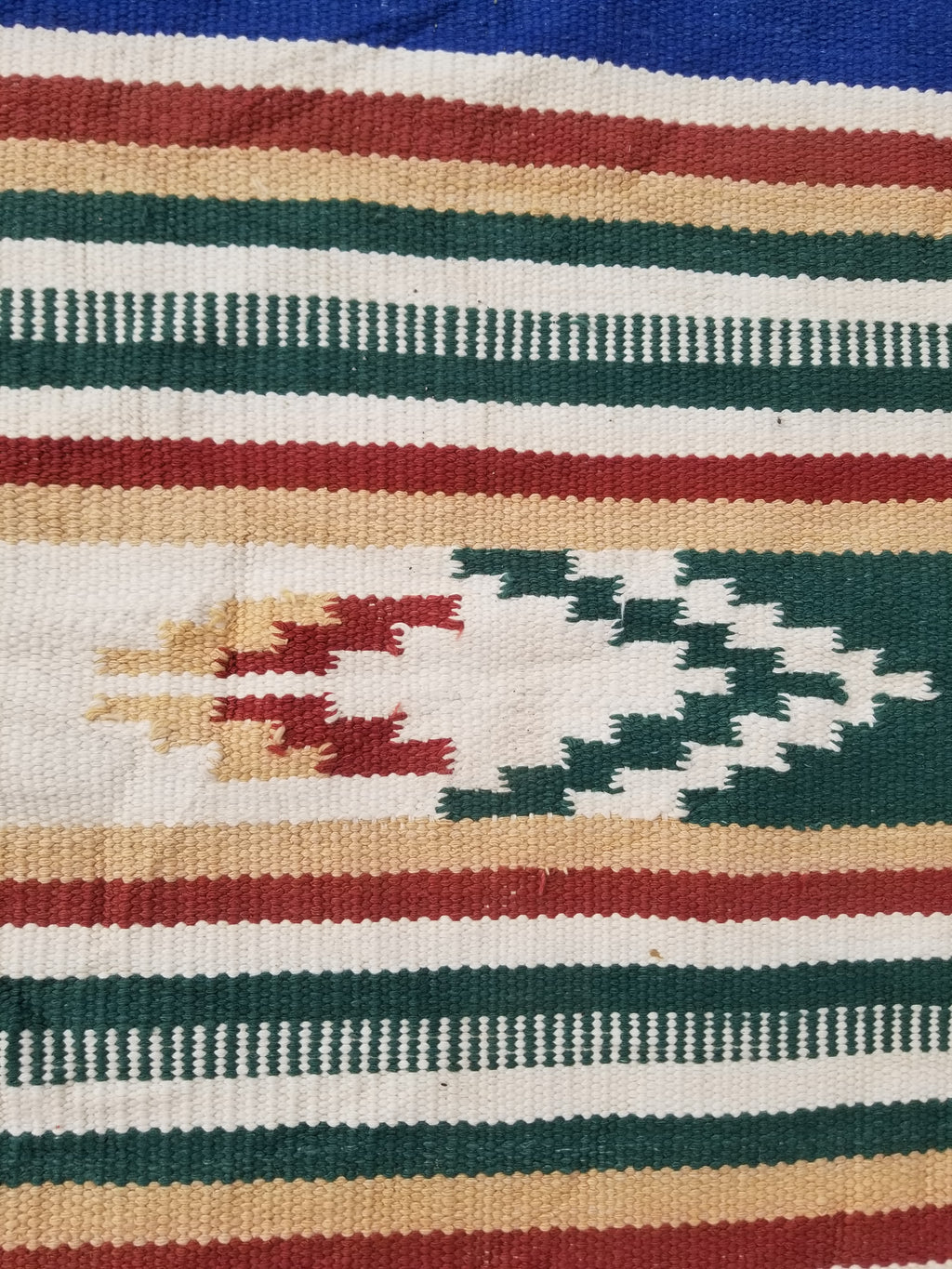 Vintage Native American Handmade Mexican Wool Multicolor Kilim 185x119cm