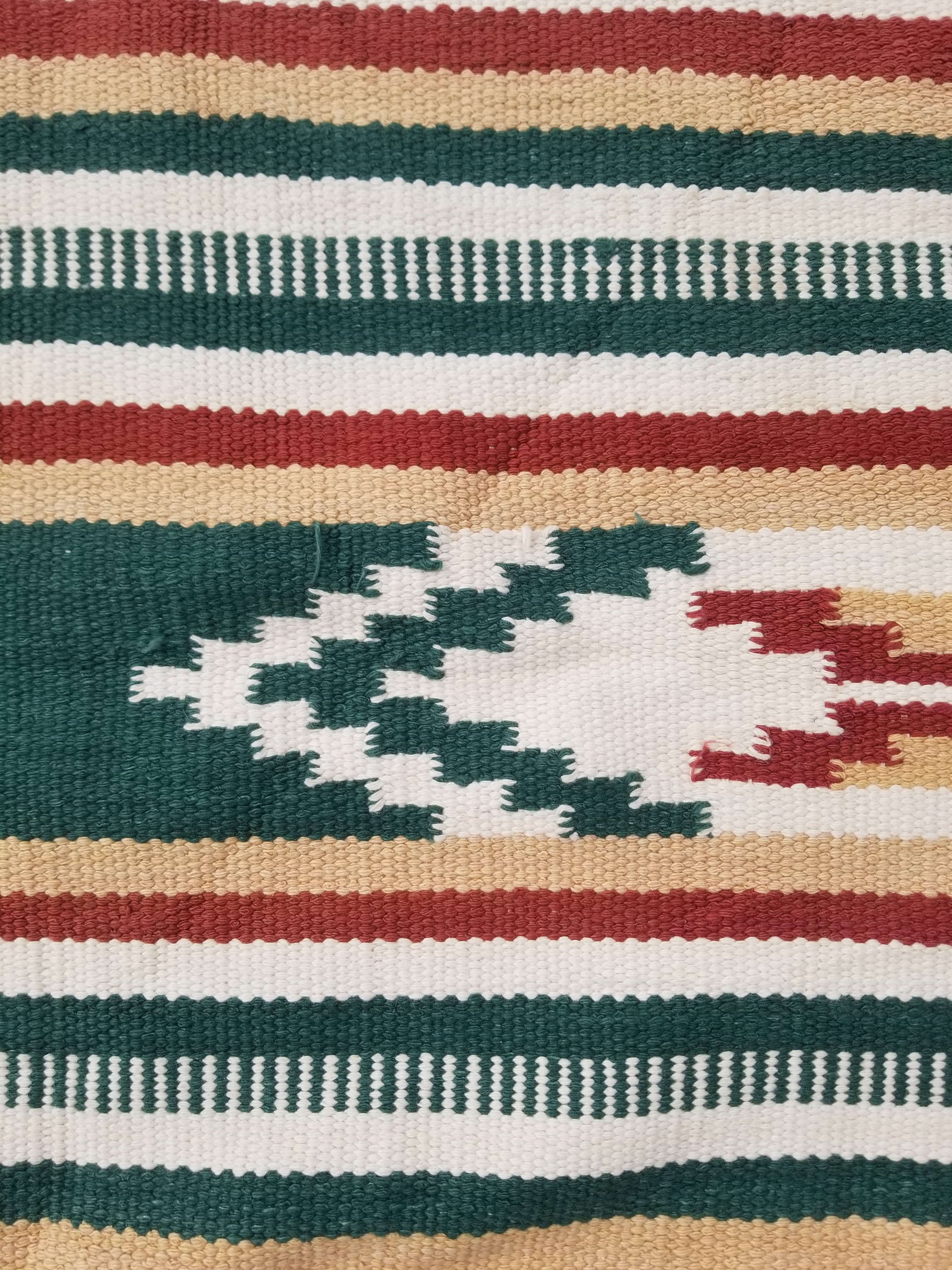 Vintage Native American Handmade Mexican Wool Multicolor Kilim 185x119cm