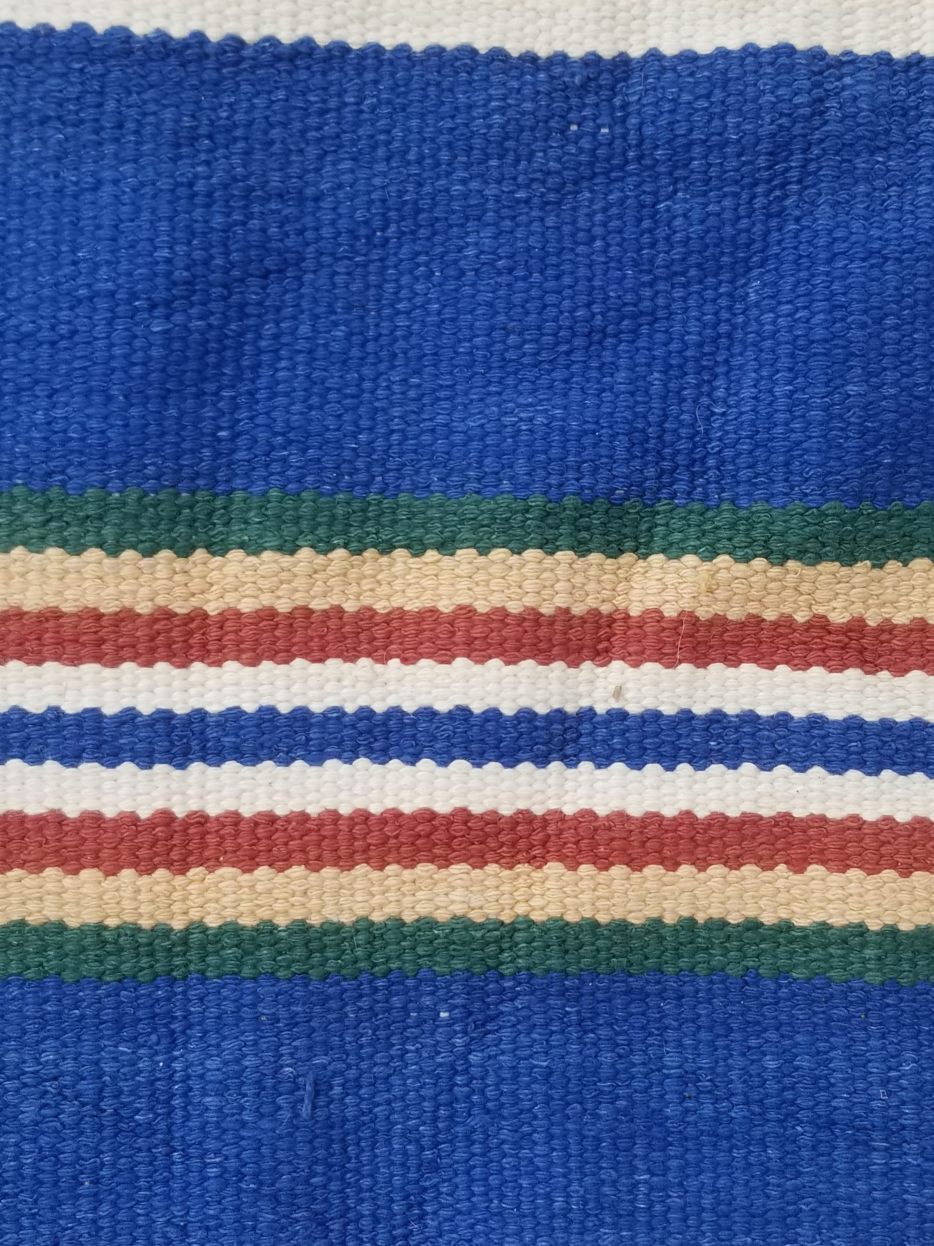 Vintage Native American Handmade Mexican Wool Multicolor Kilim 185x119cm