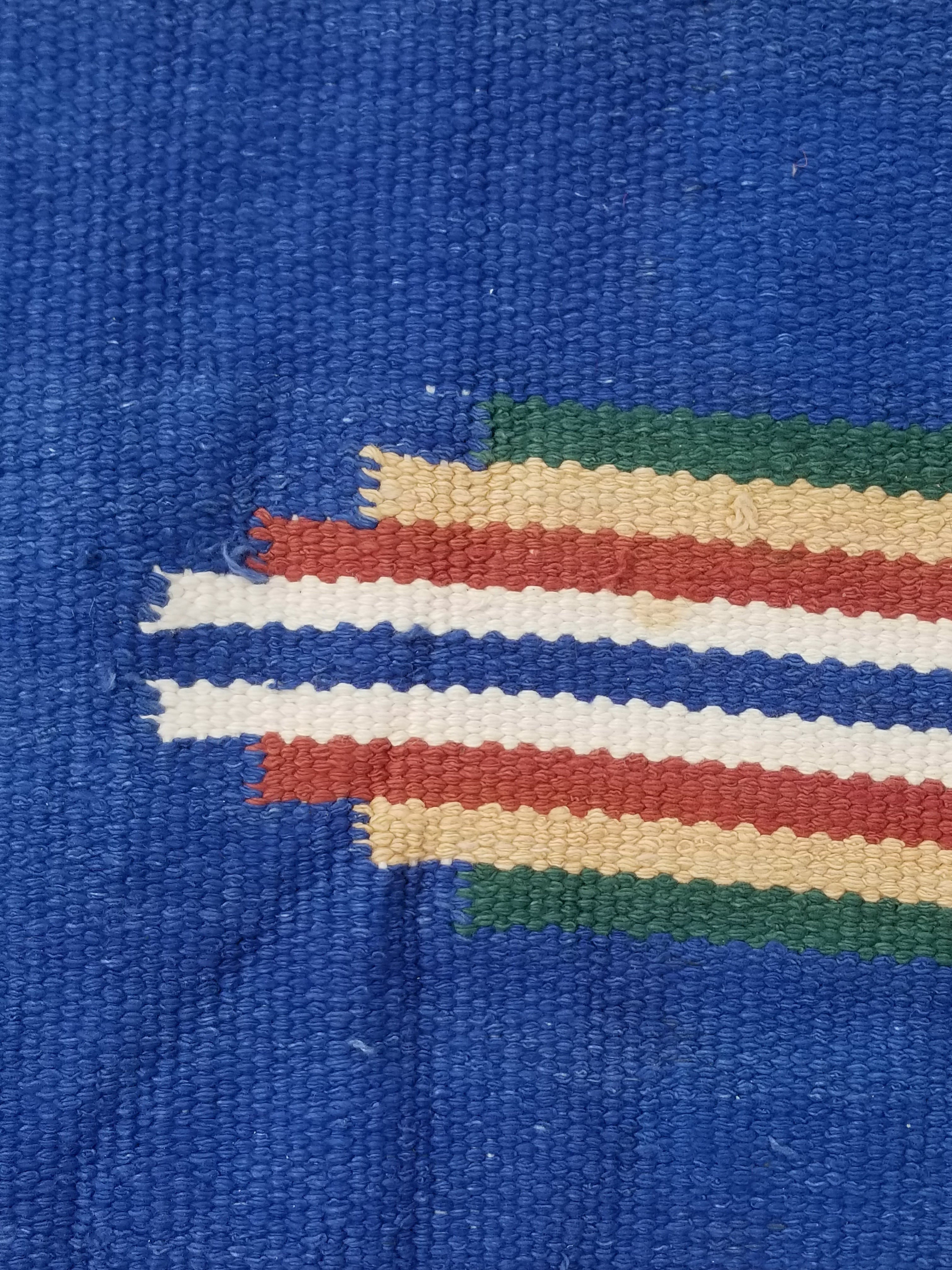 Vintage Native American Handmade Mexican Wool Multicolor Kilim 185x119cm