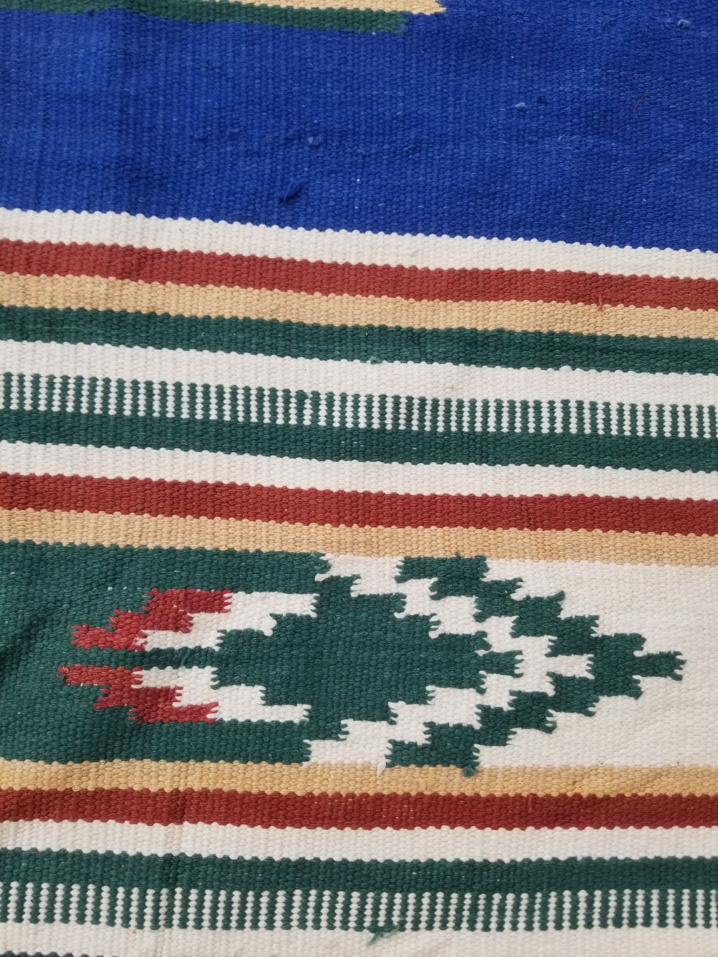 Vintage Native American Handmade Mexican Wool Multicolor Kilim 185x119cm