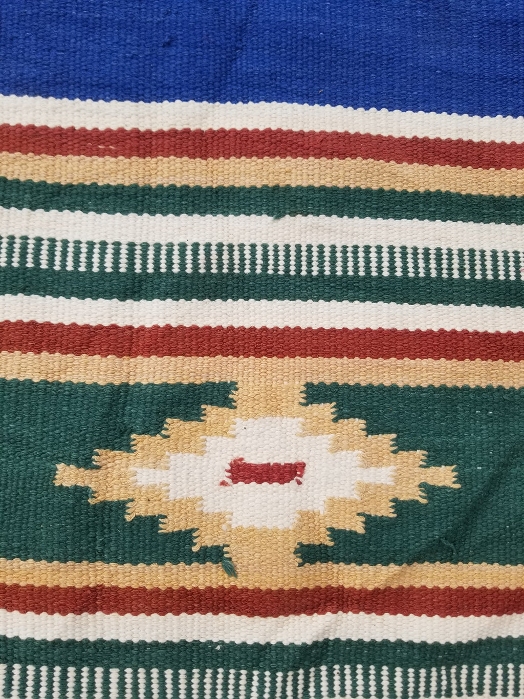Vintage Native American Handmade Mexican Wool Multicolor Kilim 185x119cm