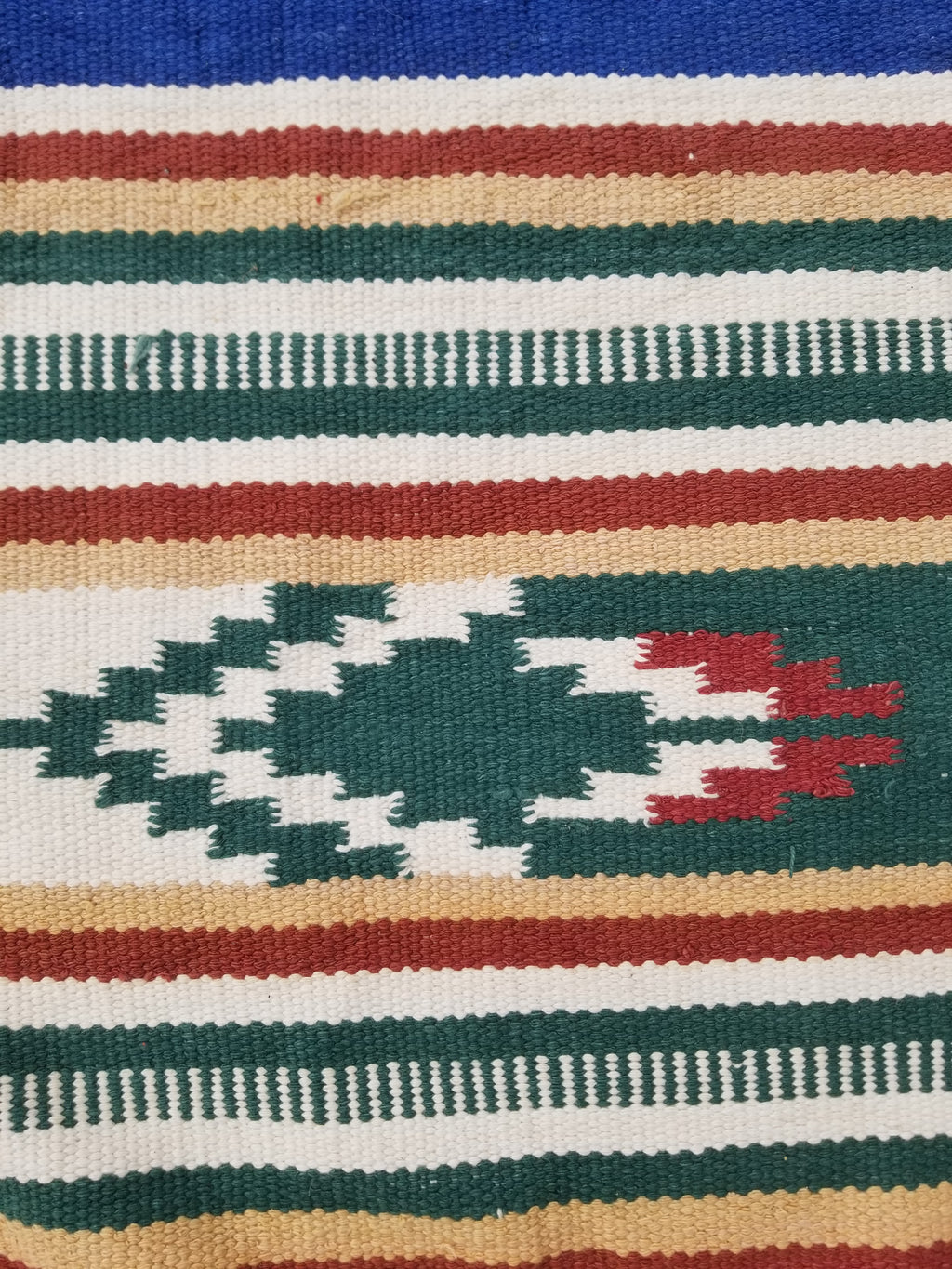 Vintage Native American Handmade Mexican Wool Multicolor Kilim 185x119cm