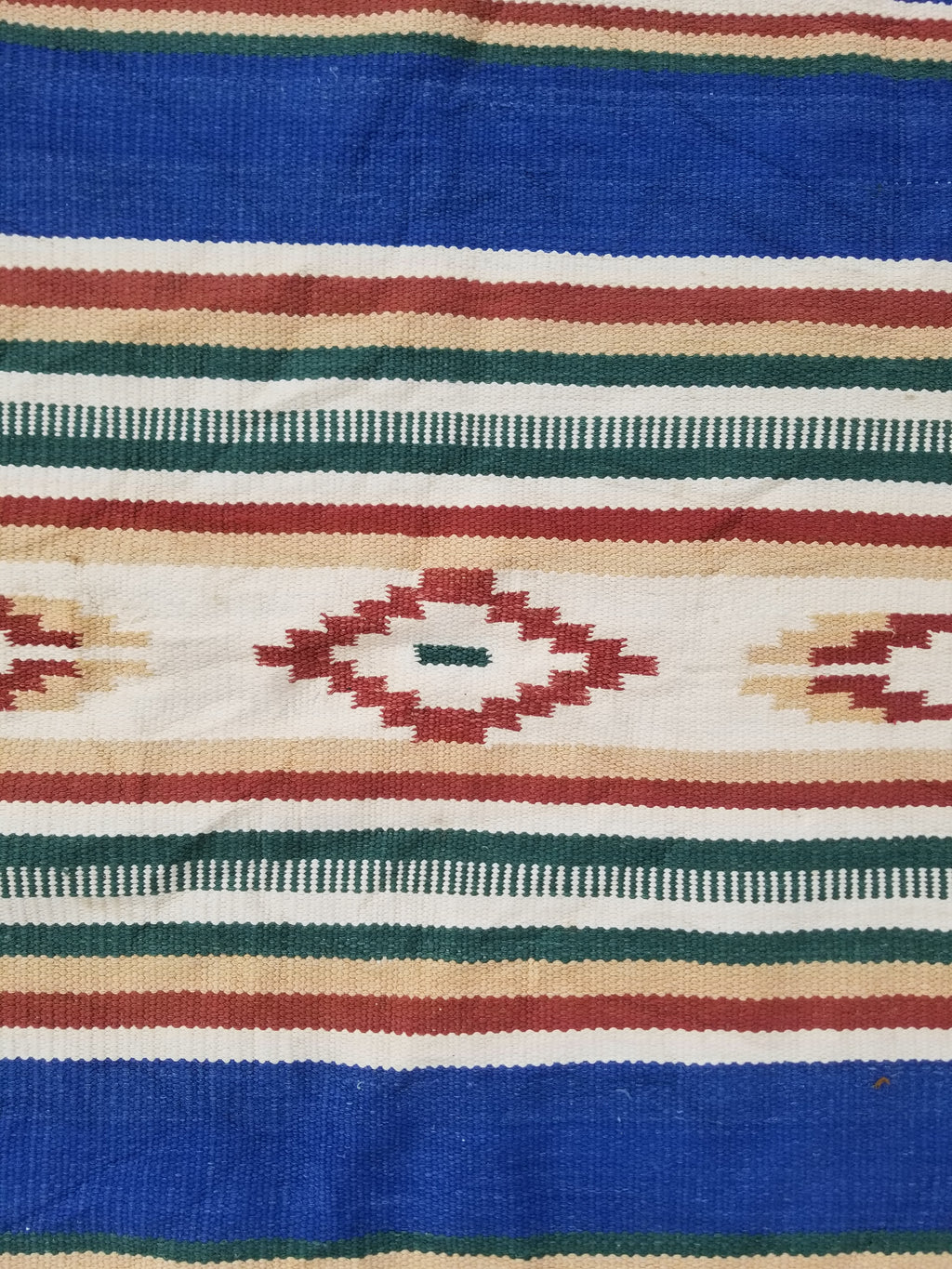 Vintage Native American Handmade Mexican Wool Multicolor Kilim 185x119cm
