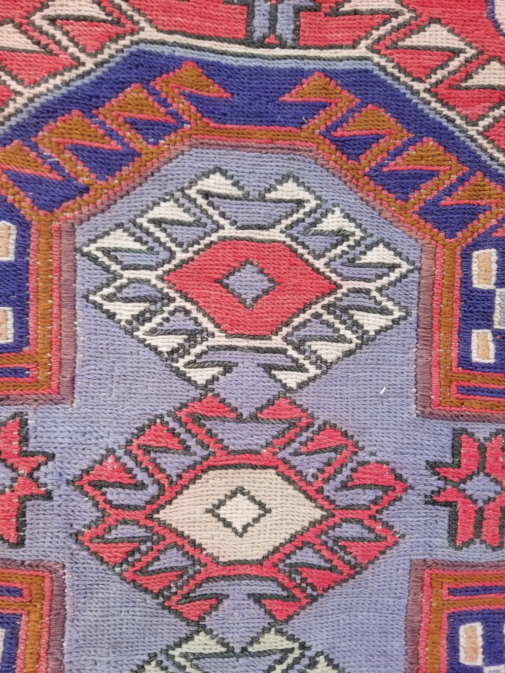 Antique Traditional Handmade Caucasian Kazak Wool Multicolor Runner 271x83cm