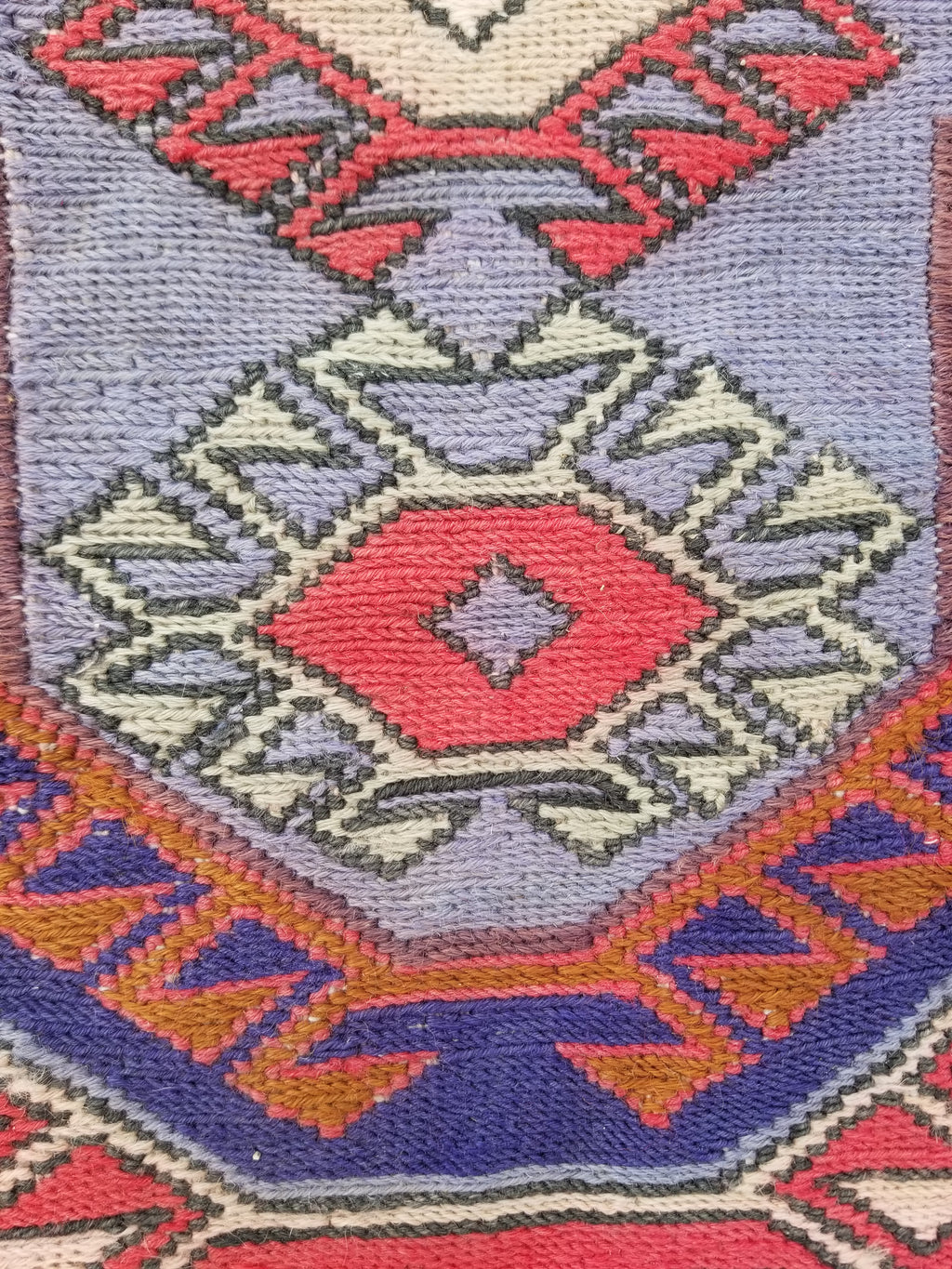 Antique Traditional Handmade Caucasian Kazak Wool Multicolor Runner 271x83cm
