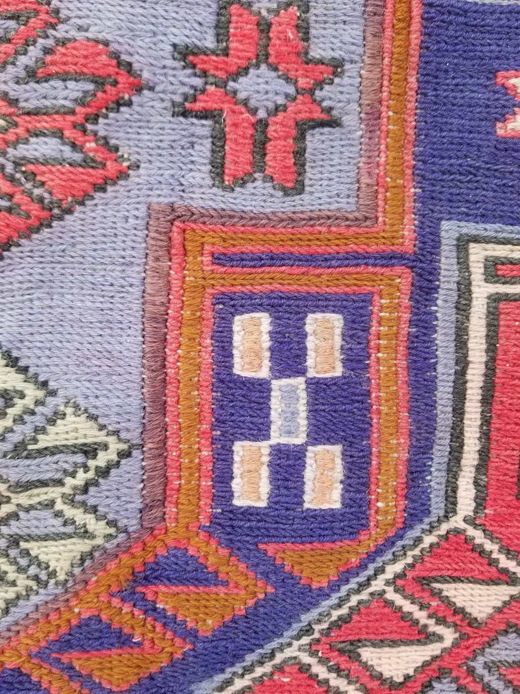 Antique Traditional Handmade Caucasian Kazak Wool Multicolor Runner 271x83cm