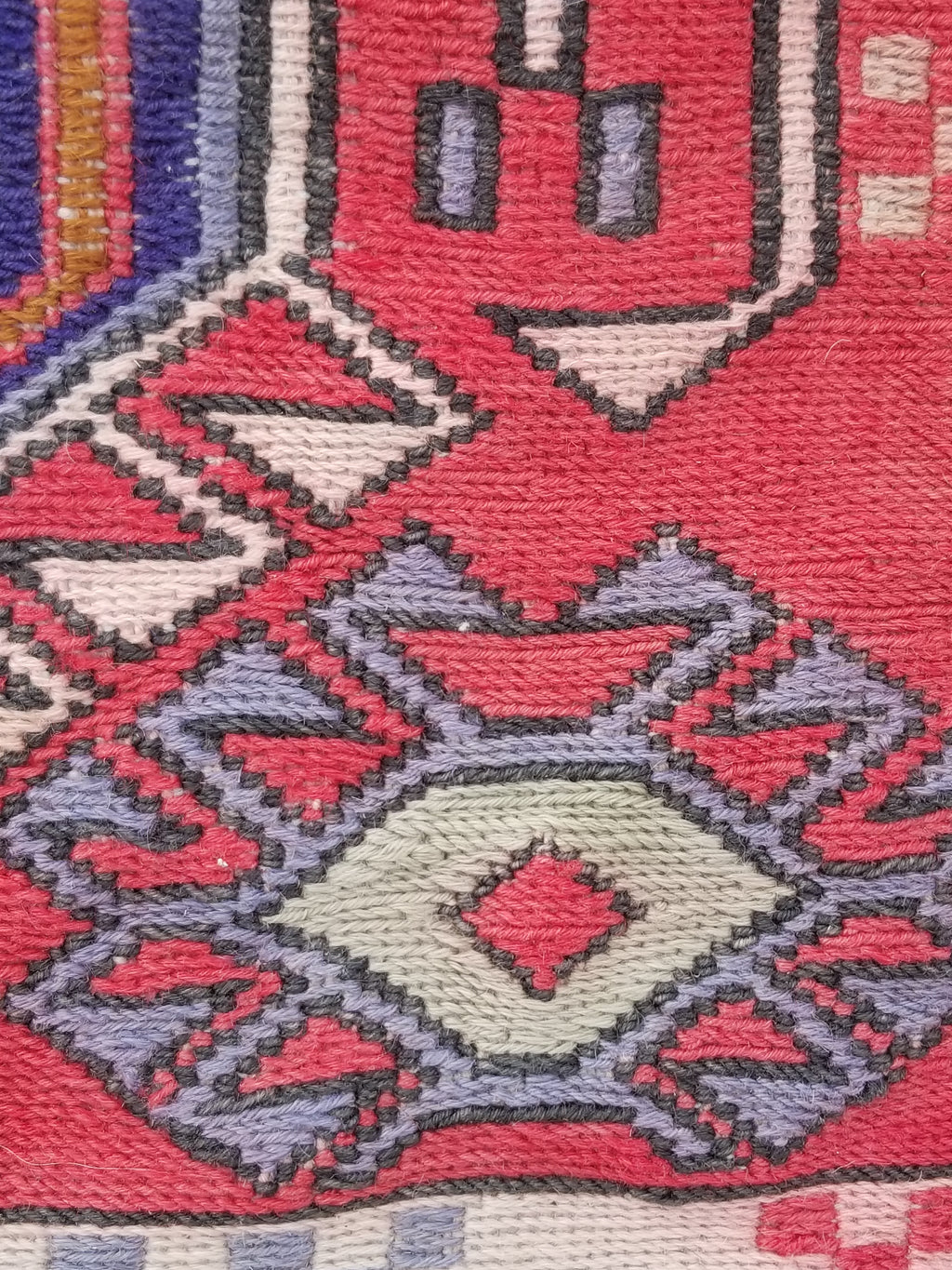 Antique Traditional Handmade Caucasian Kazak Wool Multicolor Runner 271x83cm